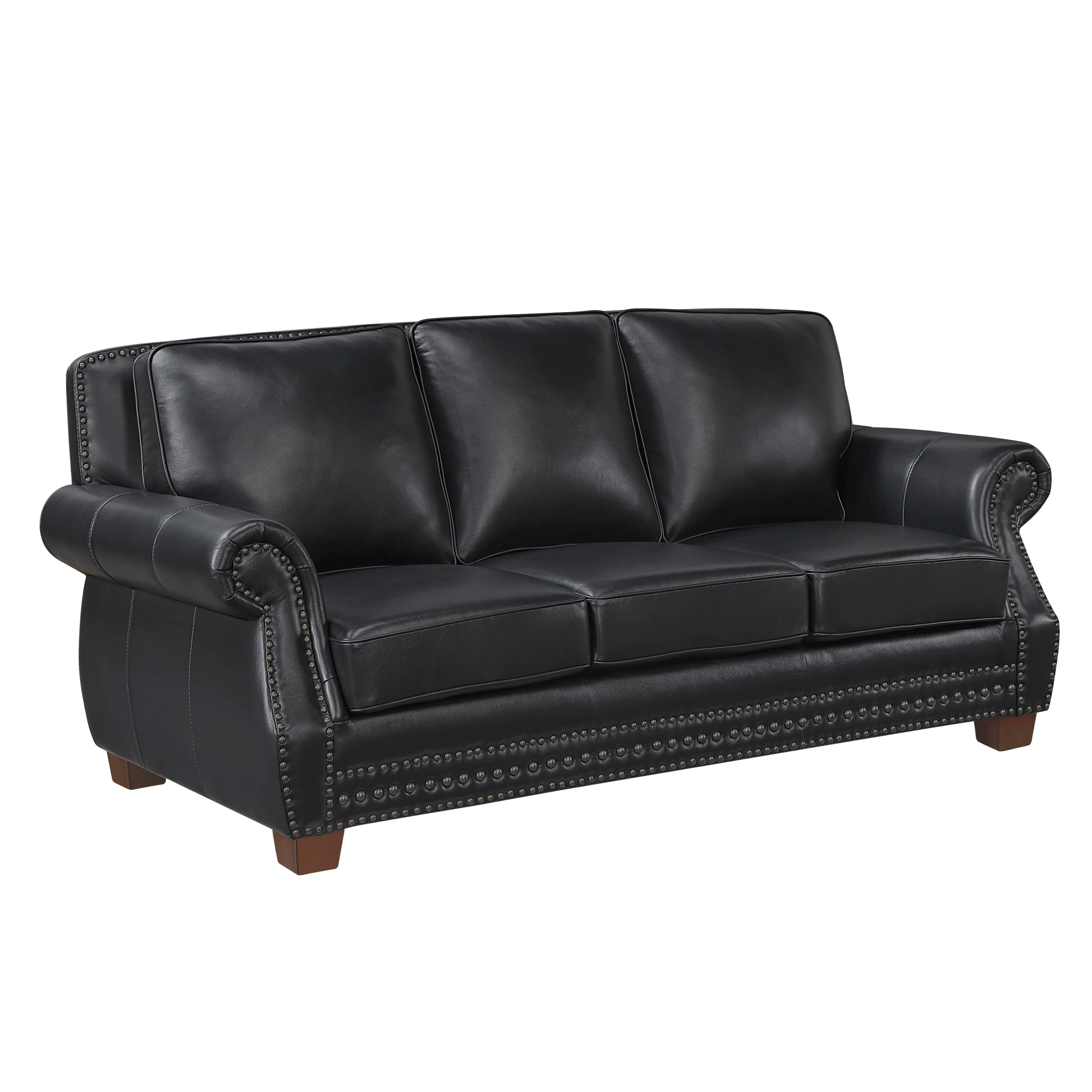 Remington Black Leather Reclining Sofa and Loveseat - Image 4