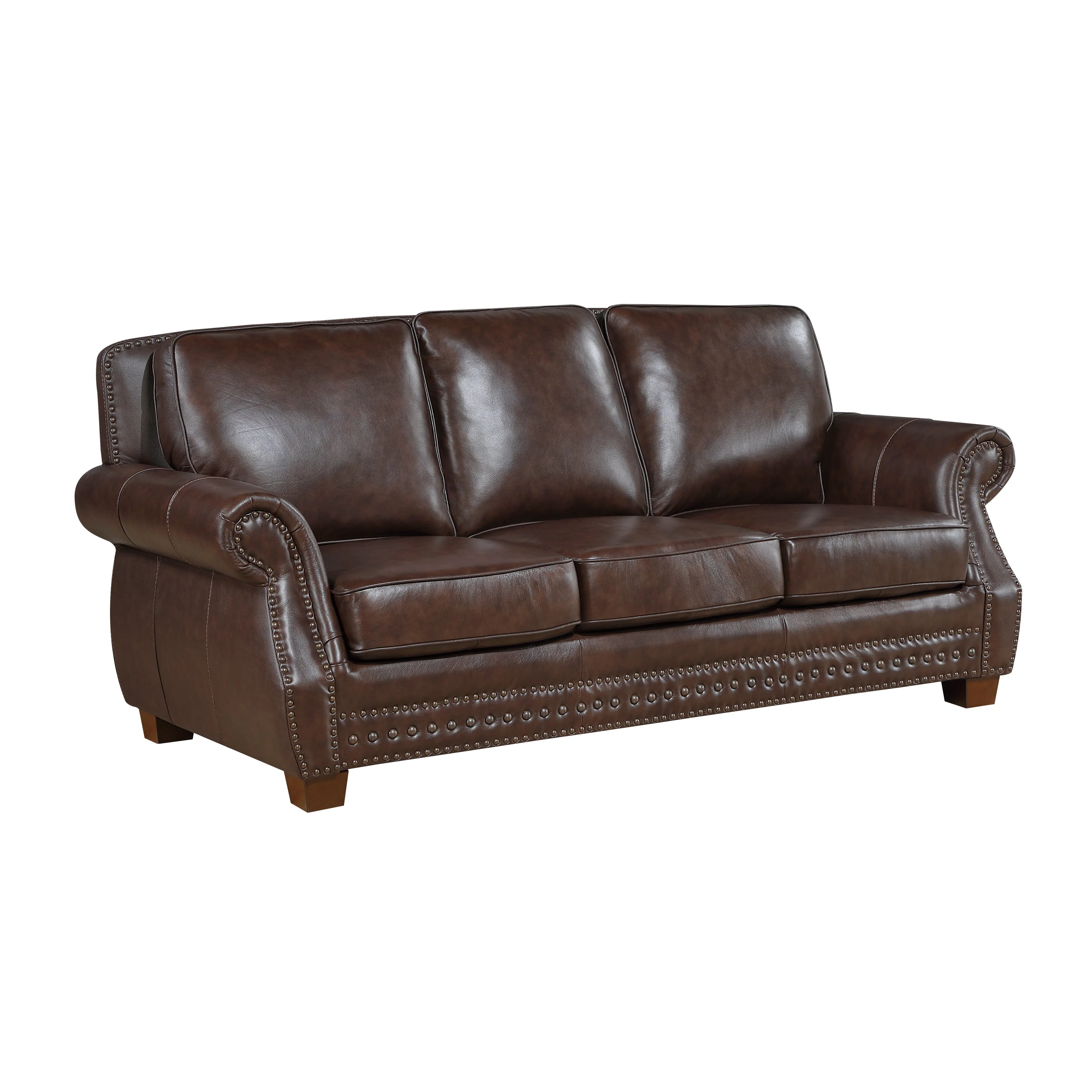 Remington Brown Leather Reclining sofa and Loveseat - Image 4