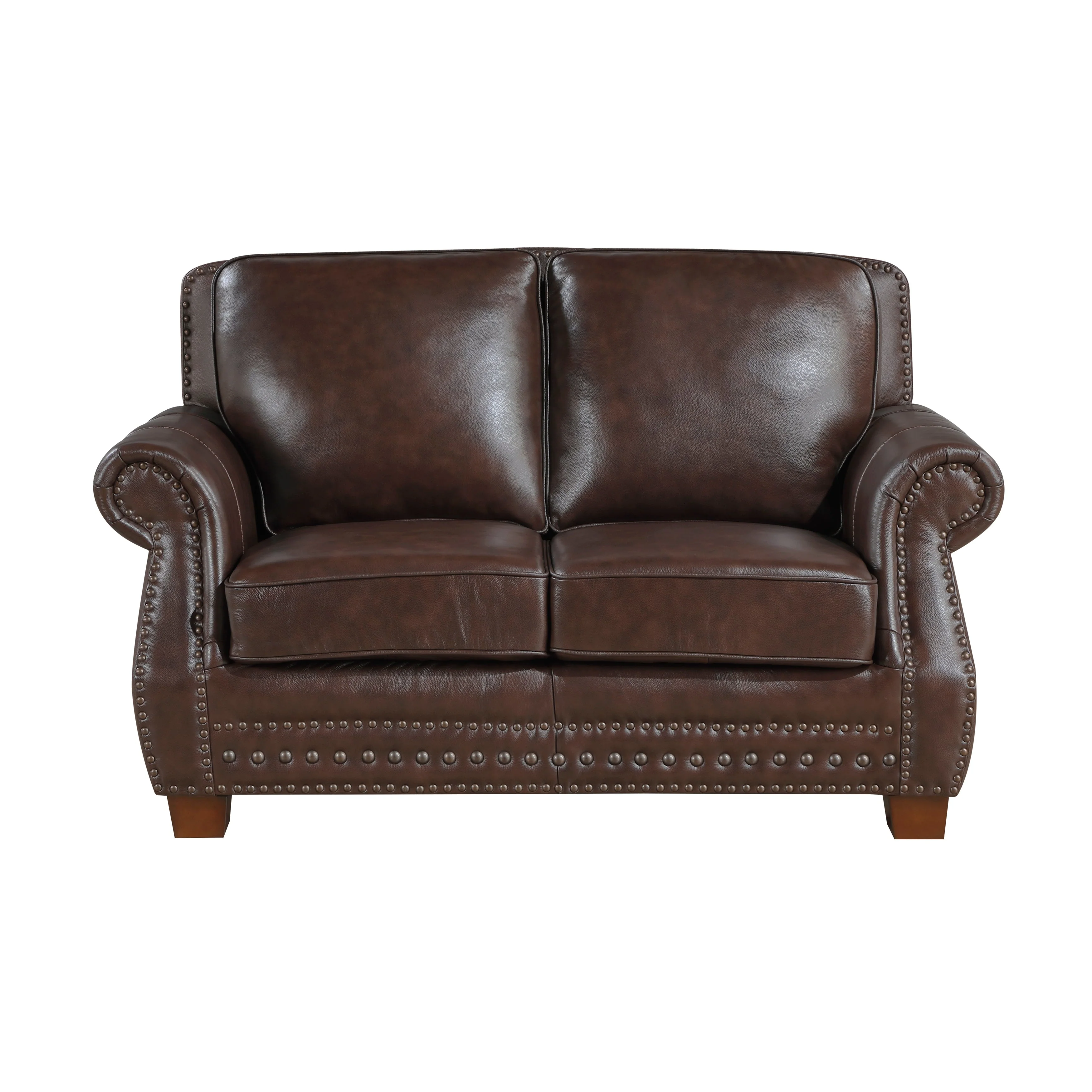 Remington Brown Leather Reclining sofa and Loveseat - Image 6