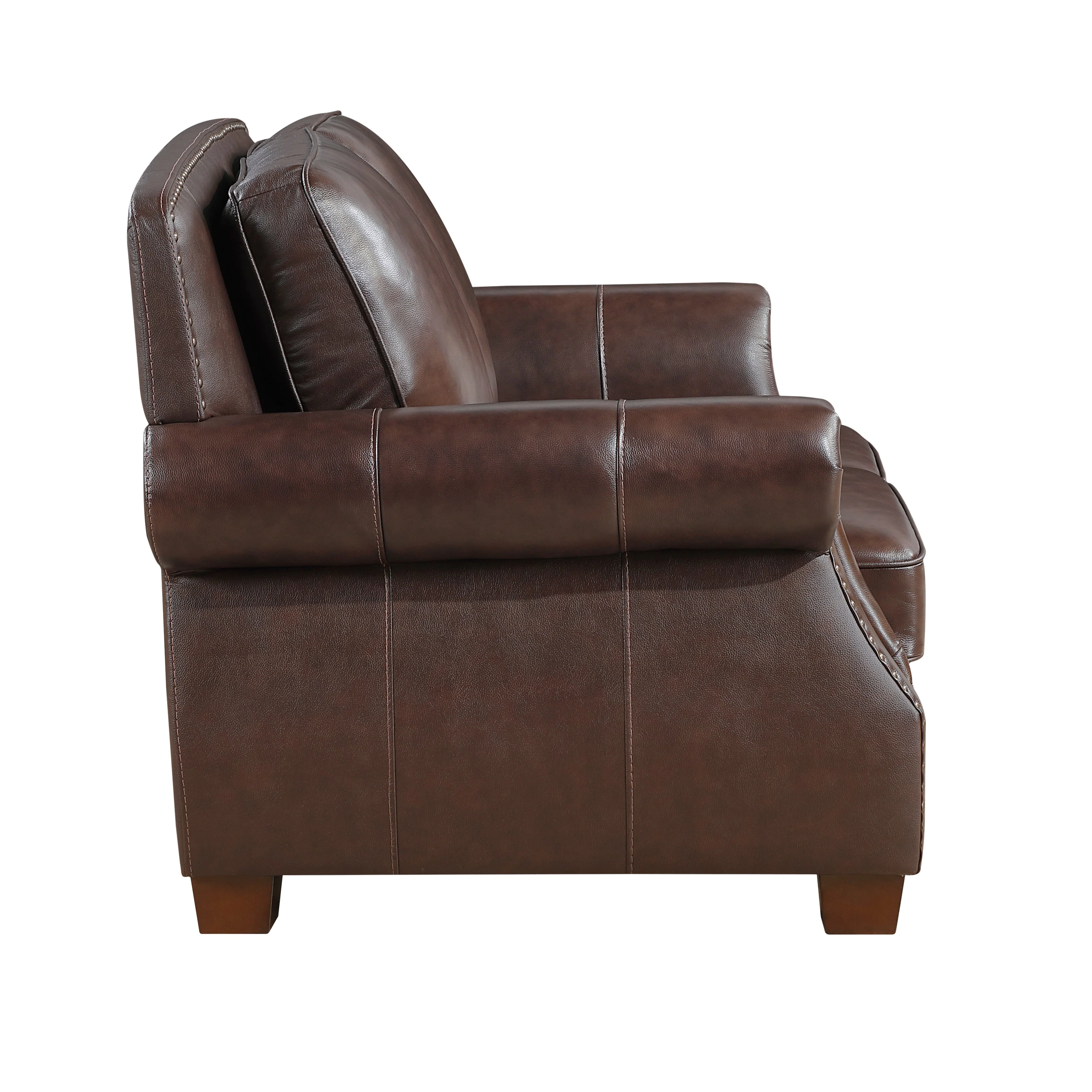 Remington Brown Leather Reclining sofa and Loveseat - Image 8