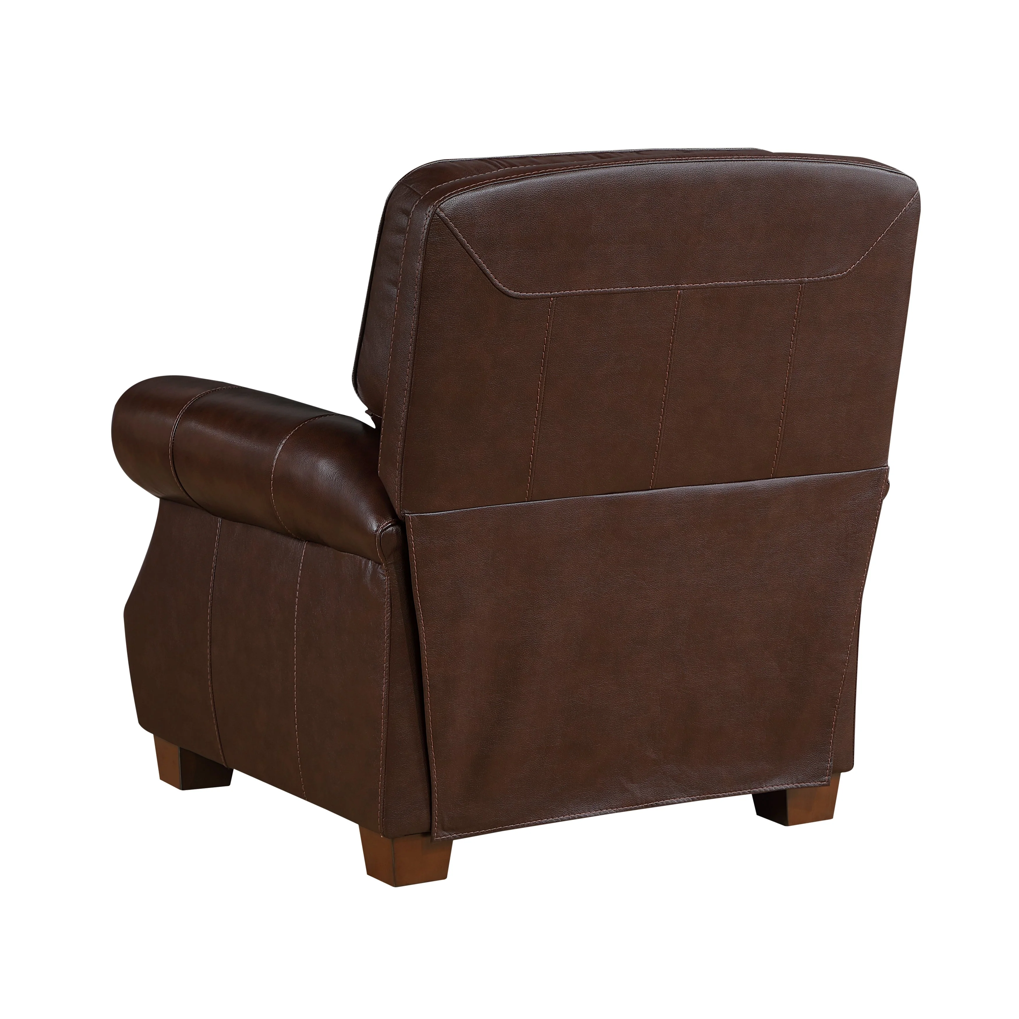Remington Brown Push Back Leather Reclining Chair - Image 4