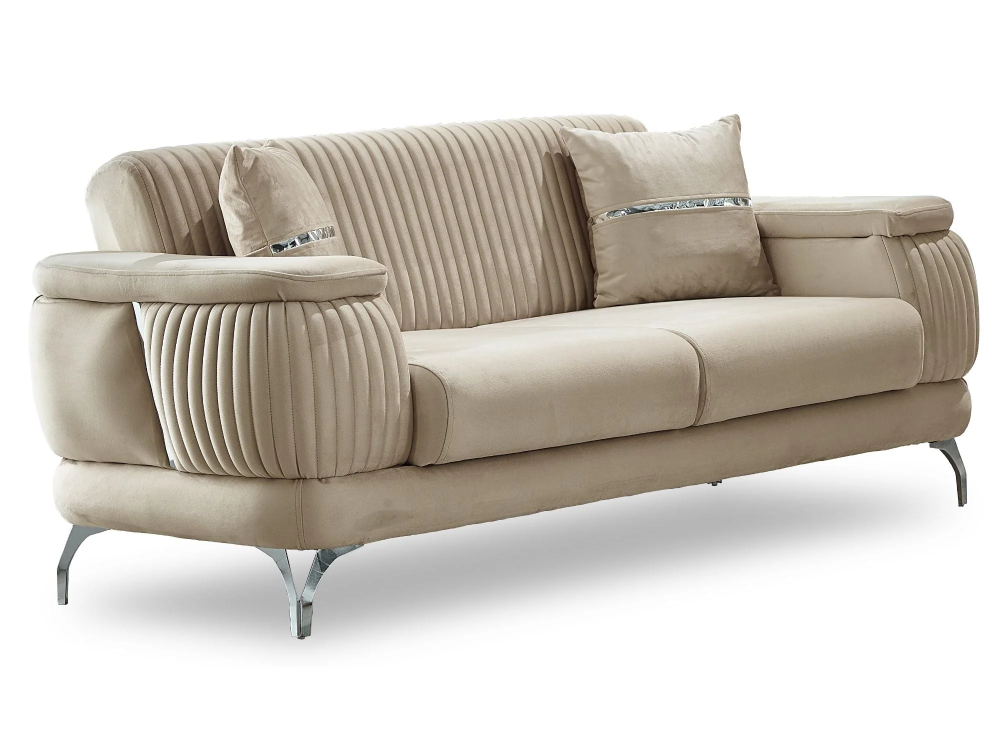 Resital Beige 3-Piece Living Room Set (Sofa & Loveseat & Chair) - Image 11