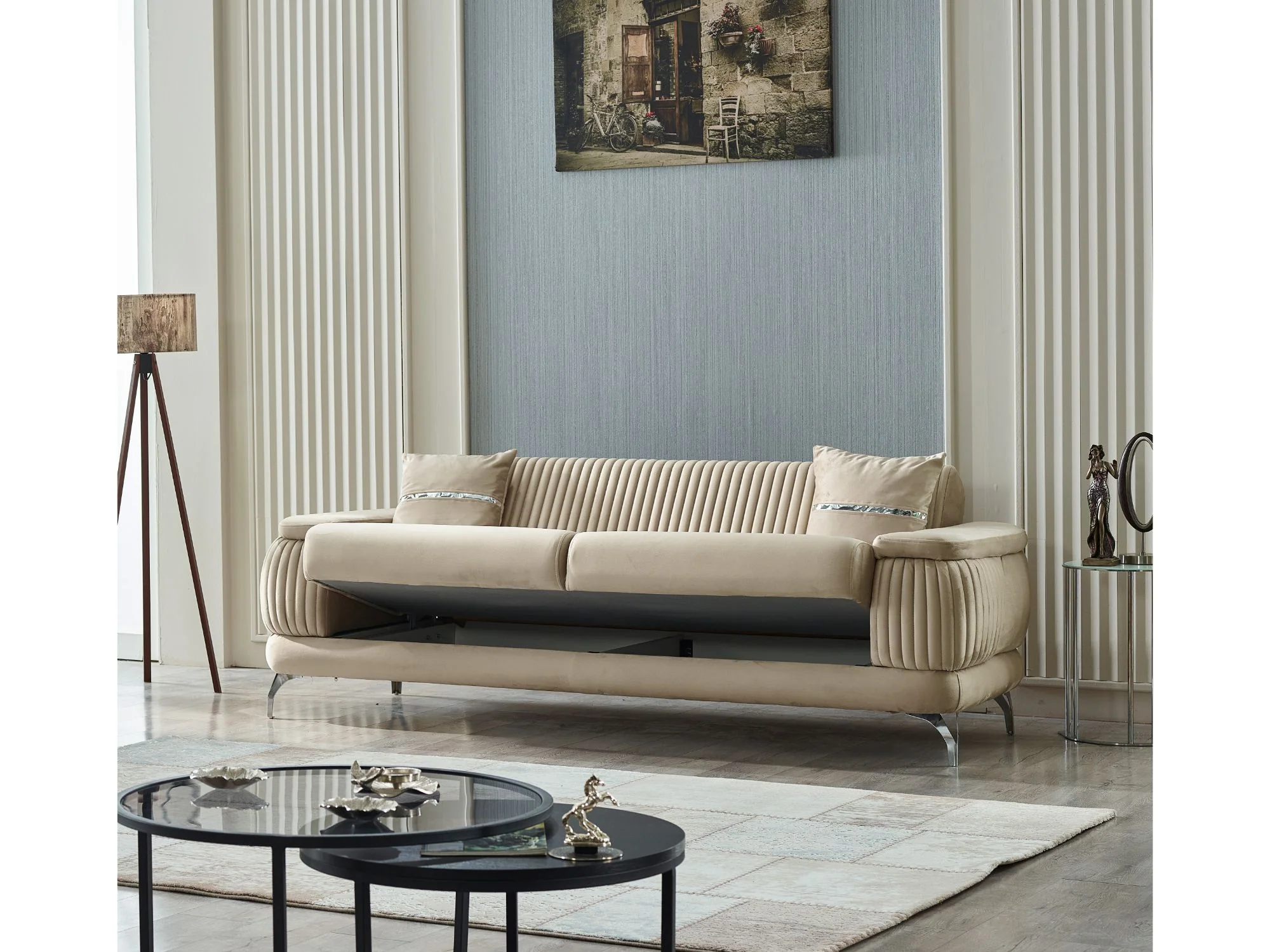 Resital Beige 3-Piece Living Room Set (Sofa & Loveseat & Chair) - Image 5