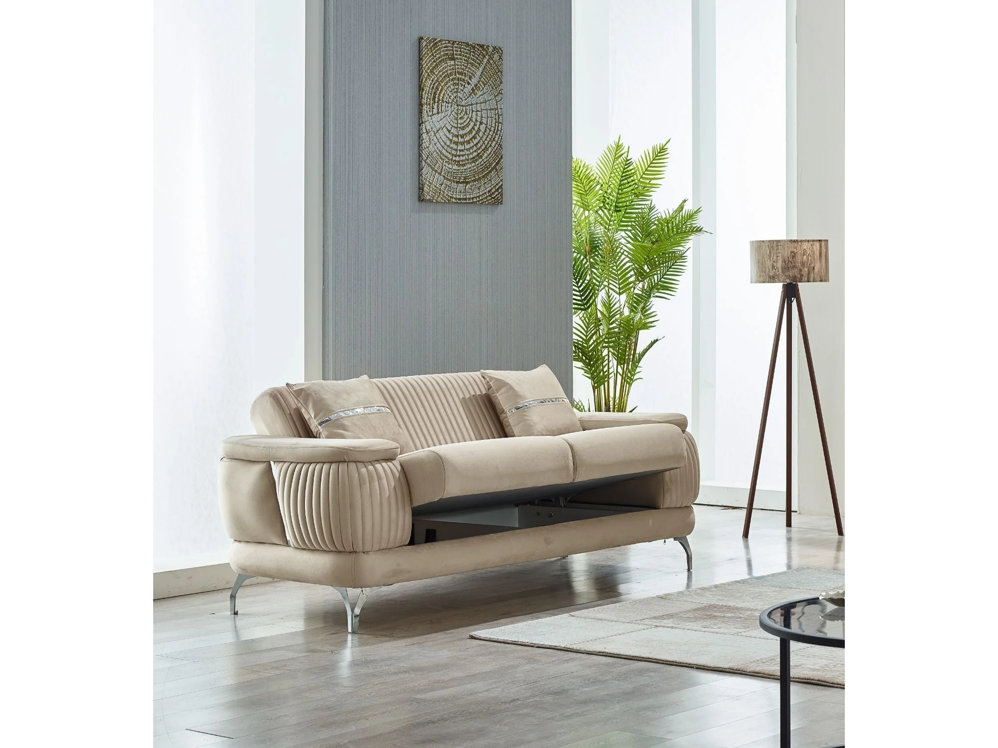 Resital Beige 3-Piece Living Room Set (Sofa & Loveseat & Chair) - Image 9