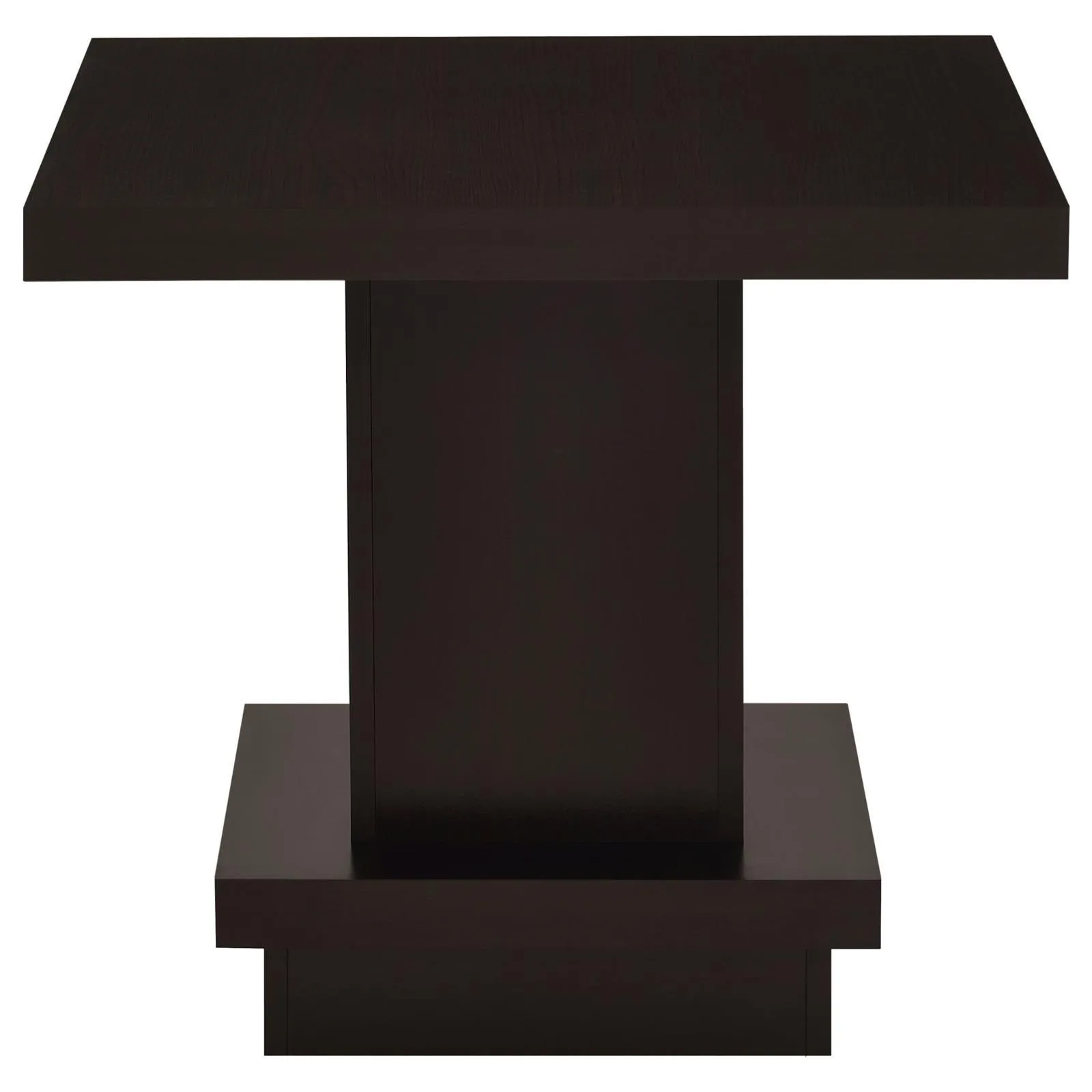 Reston Cappuccino Pedestal Square End Table - Image 2