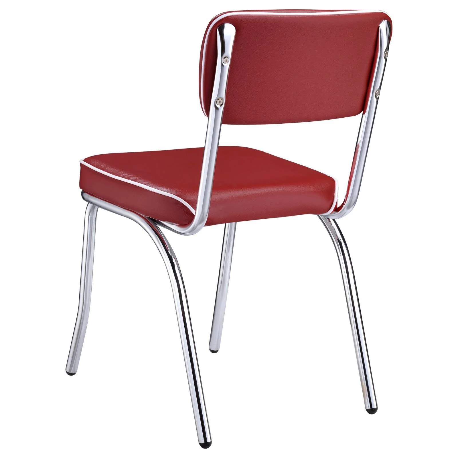 Retro Glossy White/Red 5-Piece Oval Dining Set - Image 4