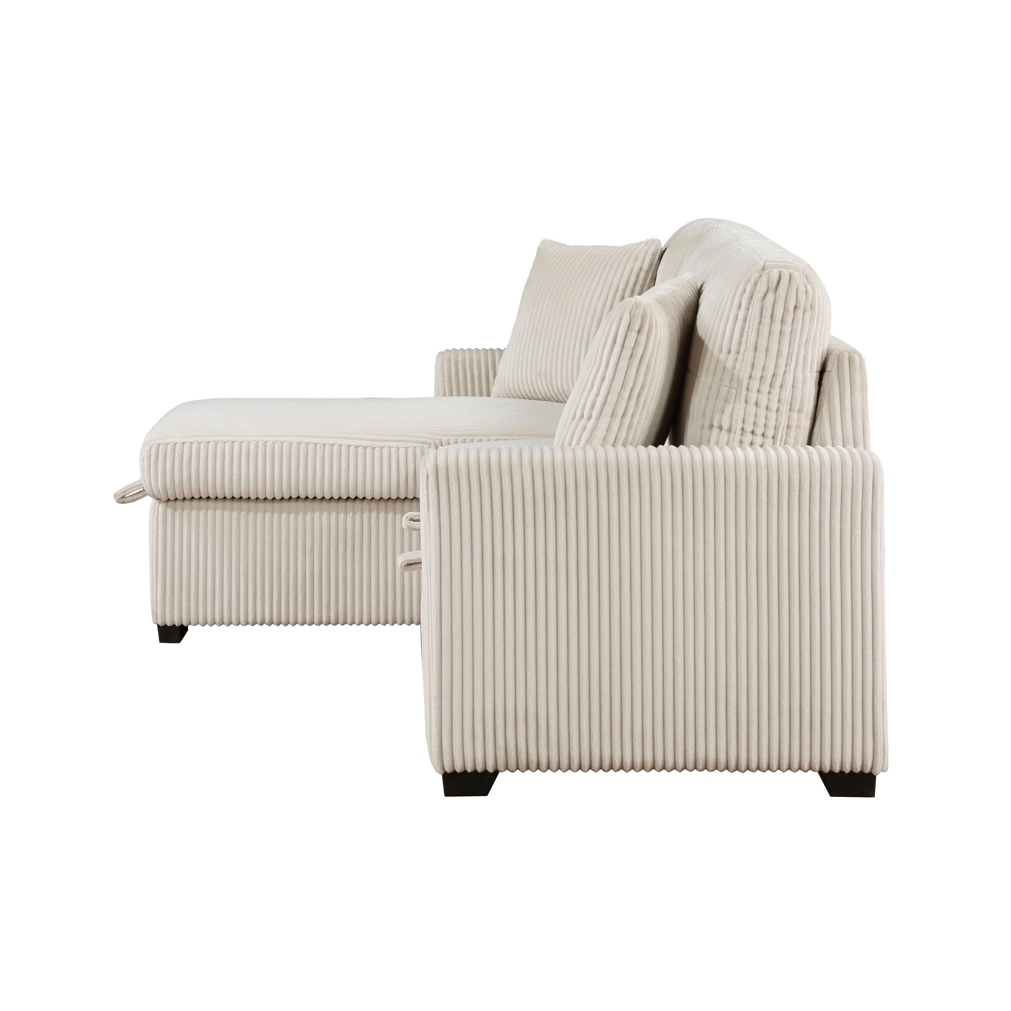 Rhett Beige 3-Piece Reversible Sectional with Pull-out Bed and Hidden Storage - Image 9