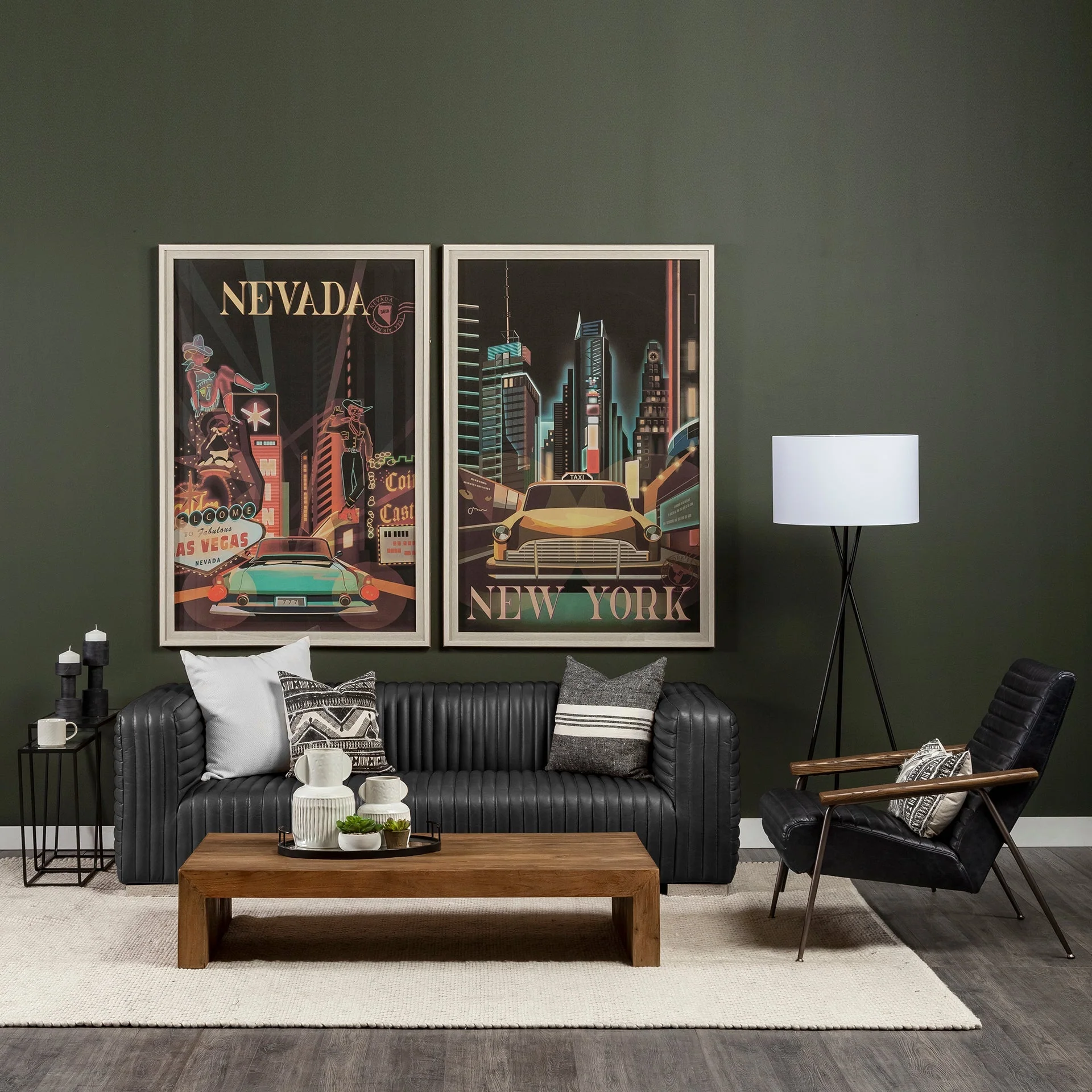 Ricciardo Leather Wrapped Three Seater Sofa In Black - Image 9