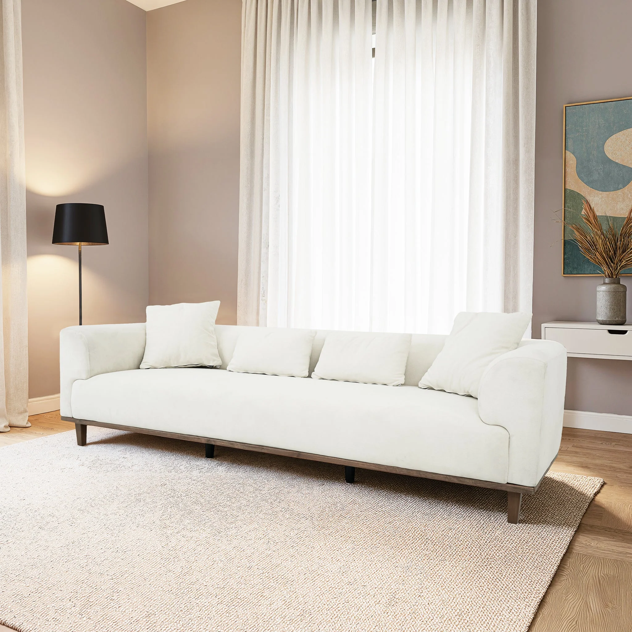 Richardson Cream Velvet Sofa - Image 3