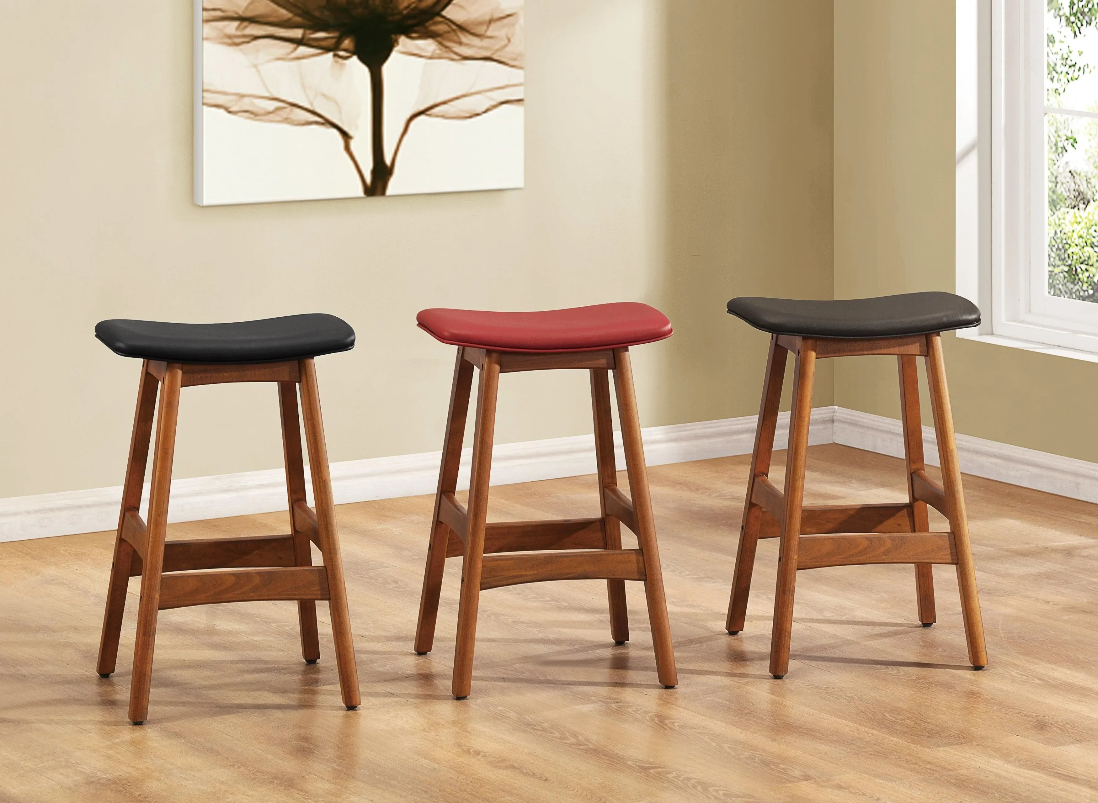 Ride Matt Black Counter Height Stool, Set of 2 - Image 2