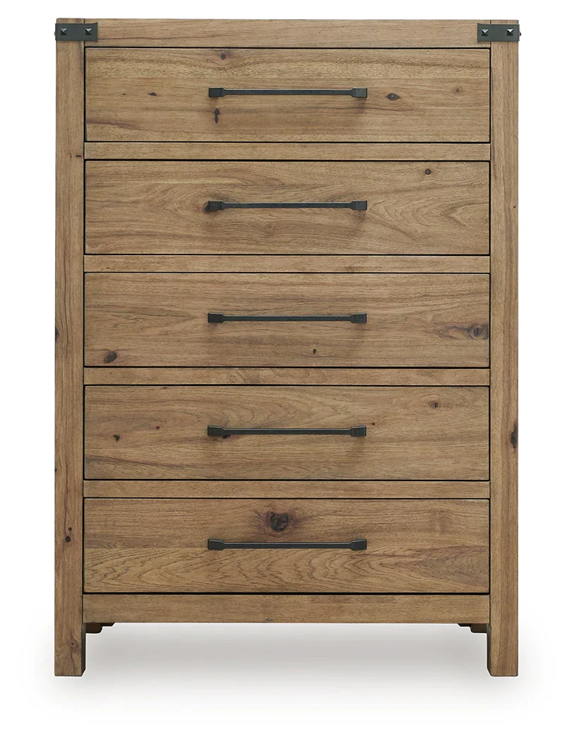 Ridgester Light Brown Five Drawer Chest - Image 2
