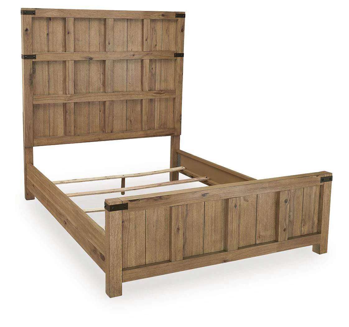 Ridgester Light Brown Queen Panel Bed - Image 9
