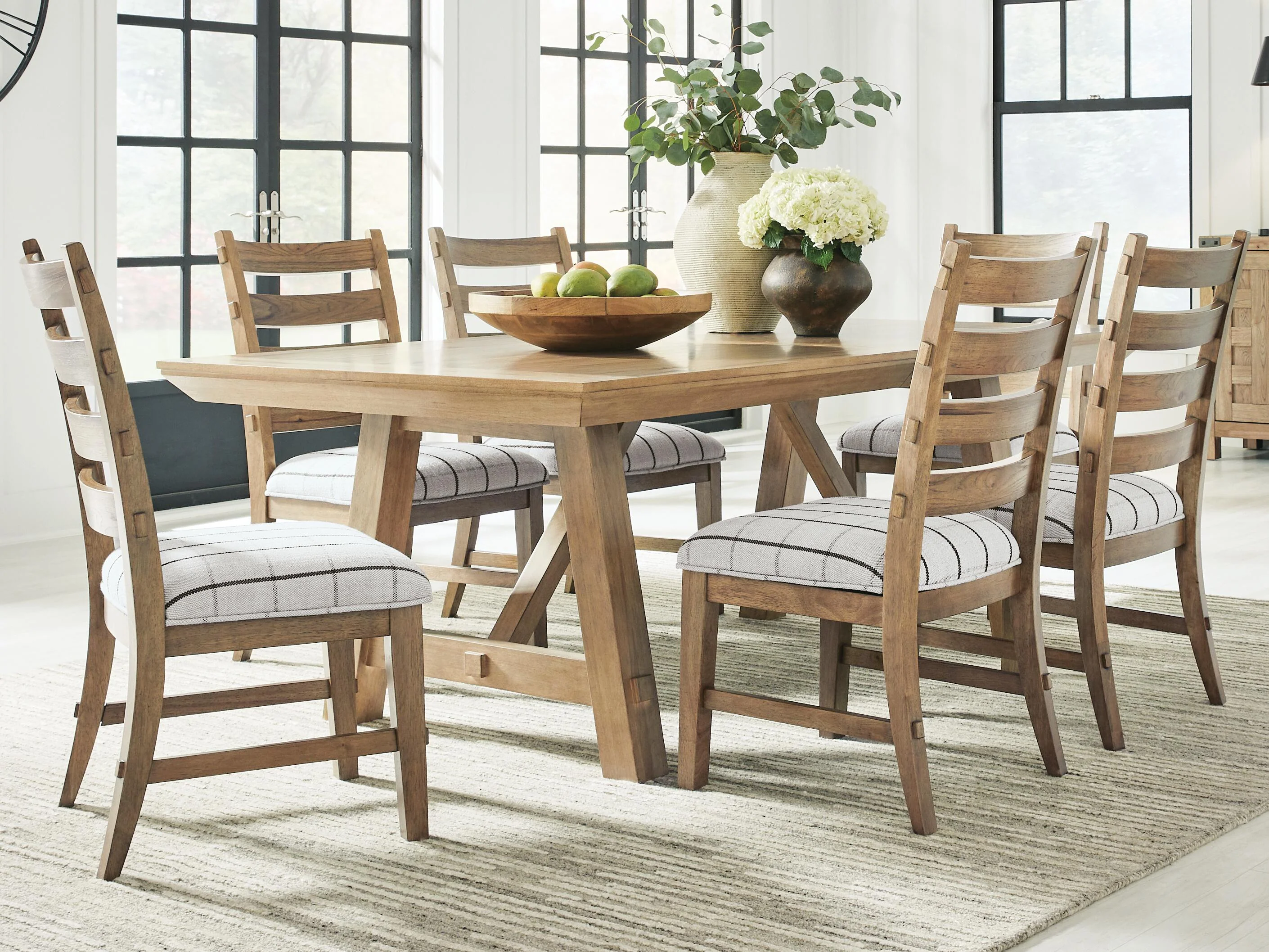 Ridgester Natural Wood Extendable Dining Table and 6 Chairs - Image 7