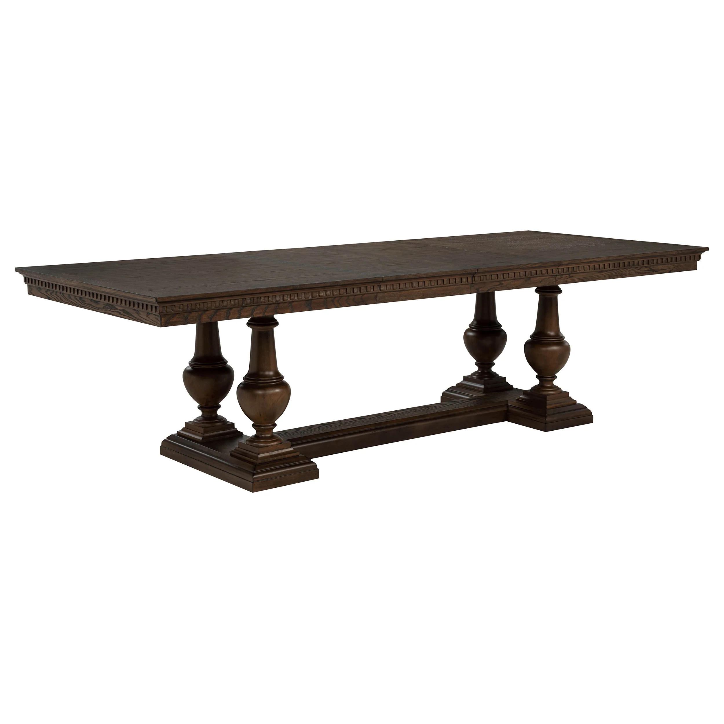 Ridgewell Dark Oak 9-piece Rectangular Trestle Dining Set - Image 3