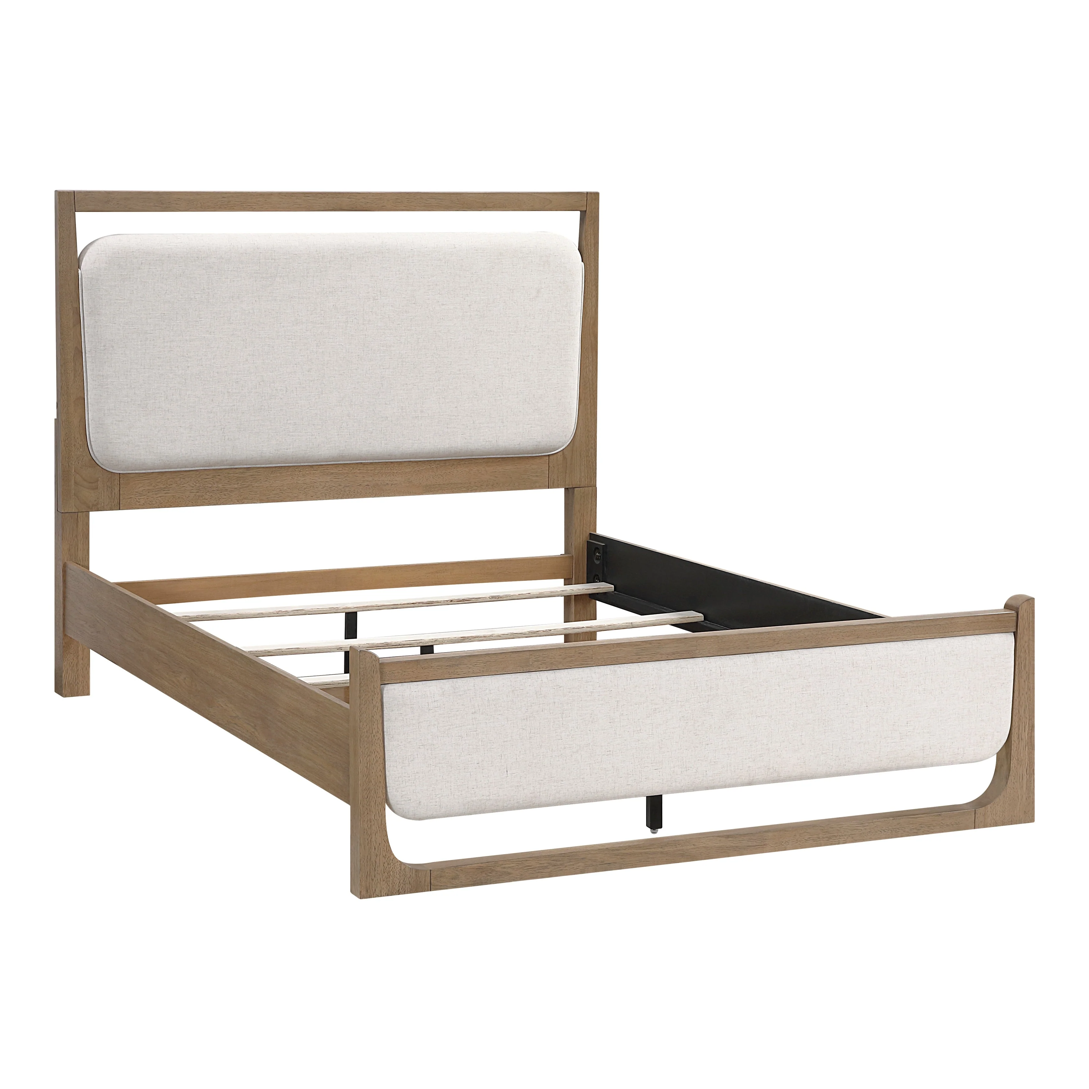 Riley Light Brown California King Upholstered Bed - Image 4