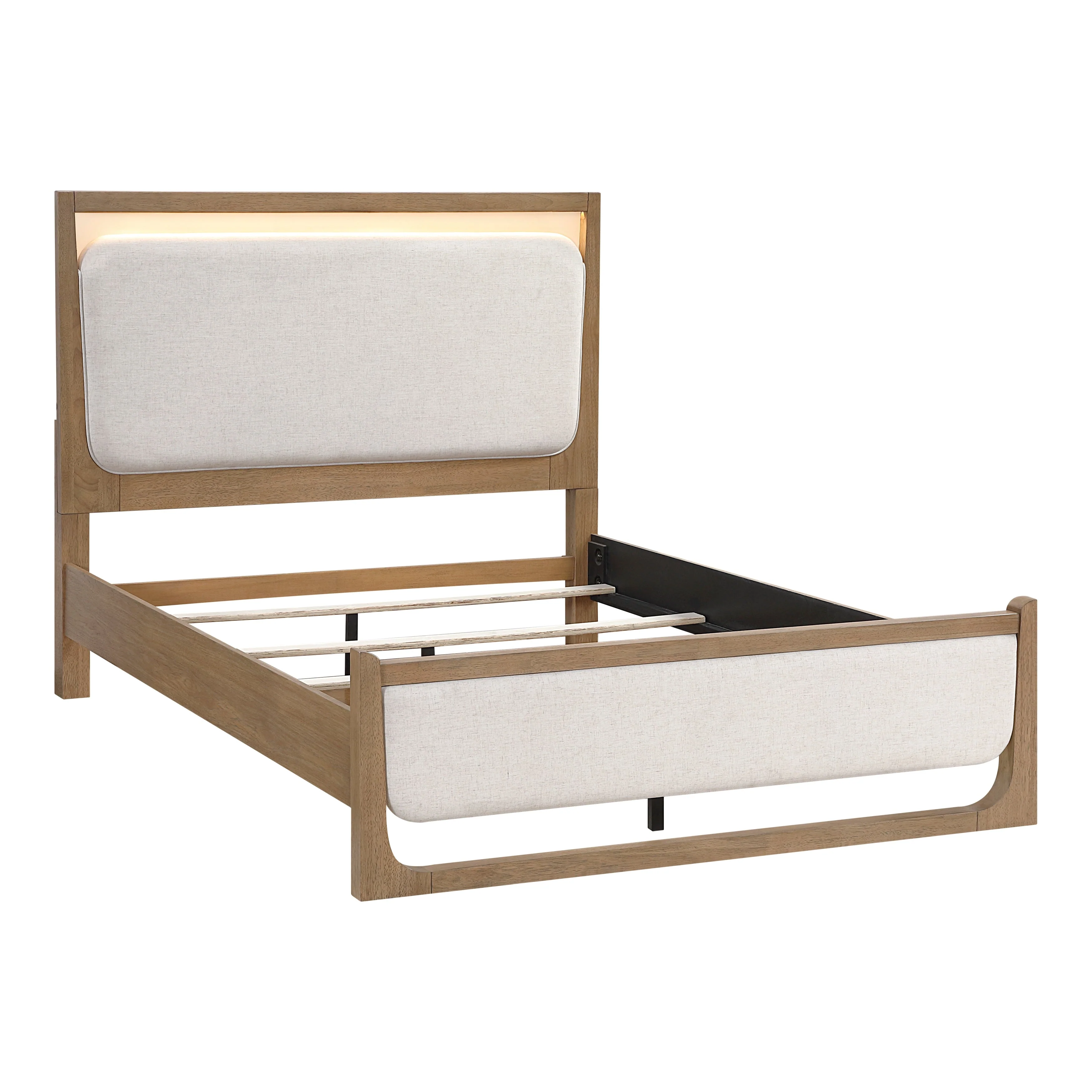 Riley Light Brown Eastern King Upholstered Bed - Image 10