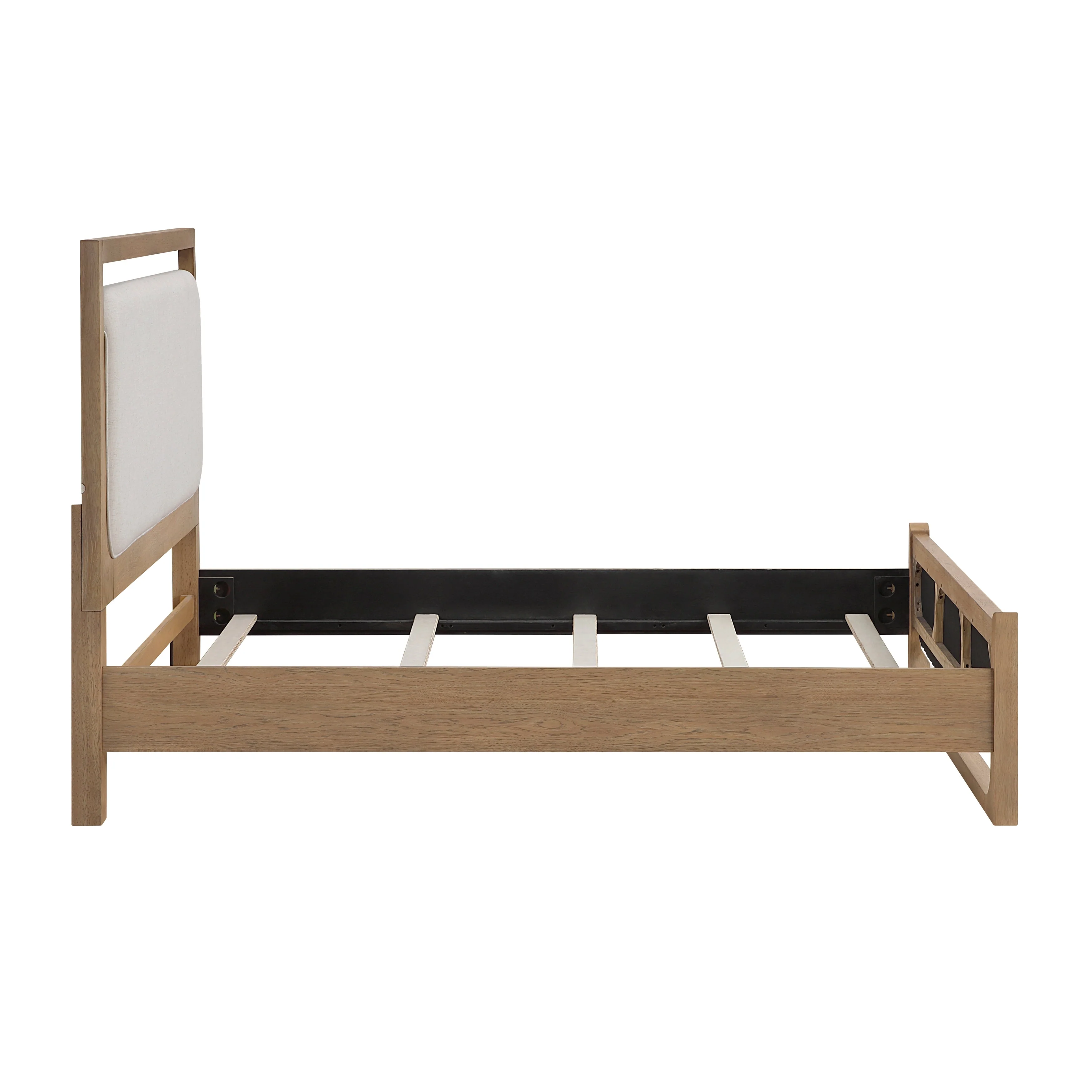 Riley Light Brown Eastern King Upholstered Bed - Image 7