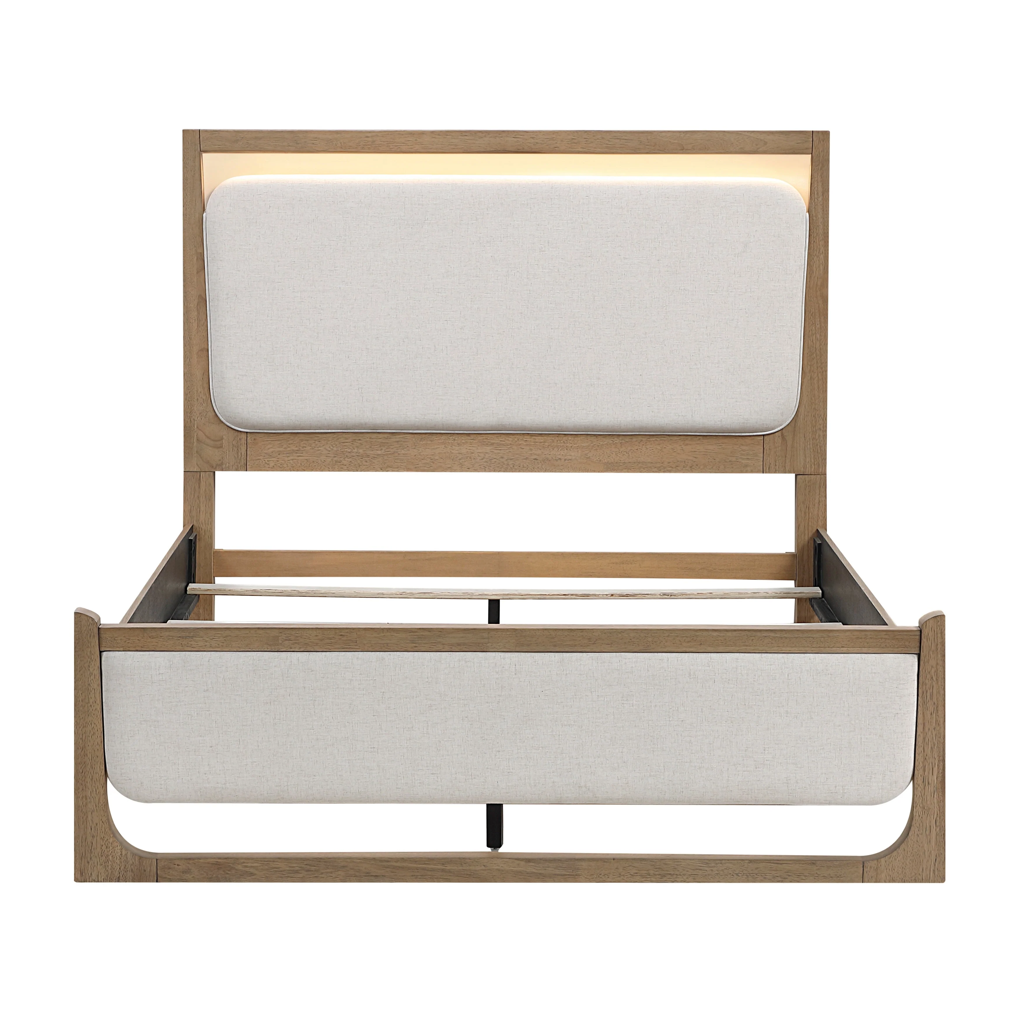 Riley Light Brown Eastern King Upholstered Bed - Image 9