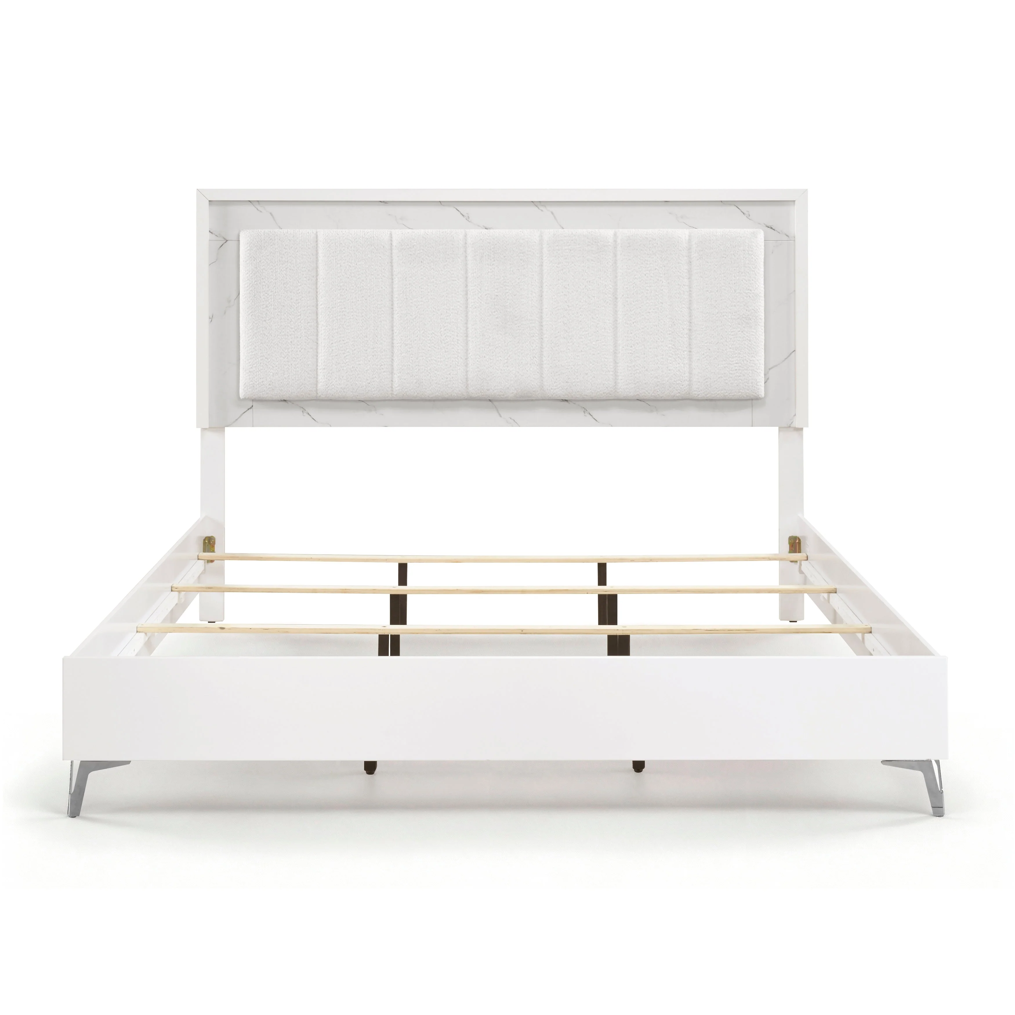 Ripple White California King Led Panel Bed - Image 2