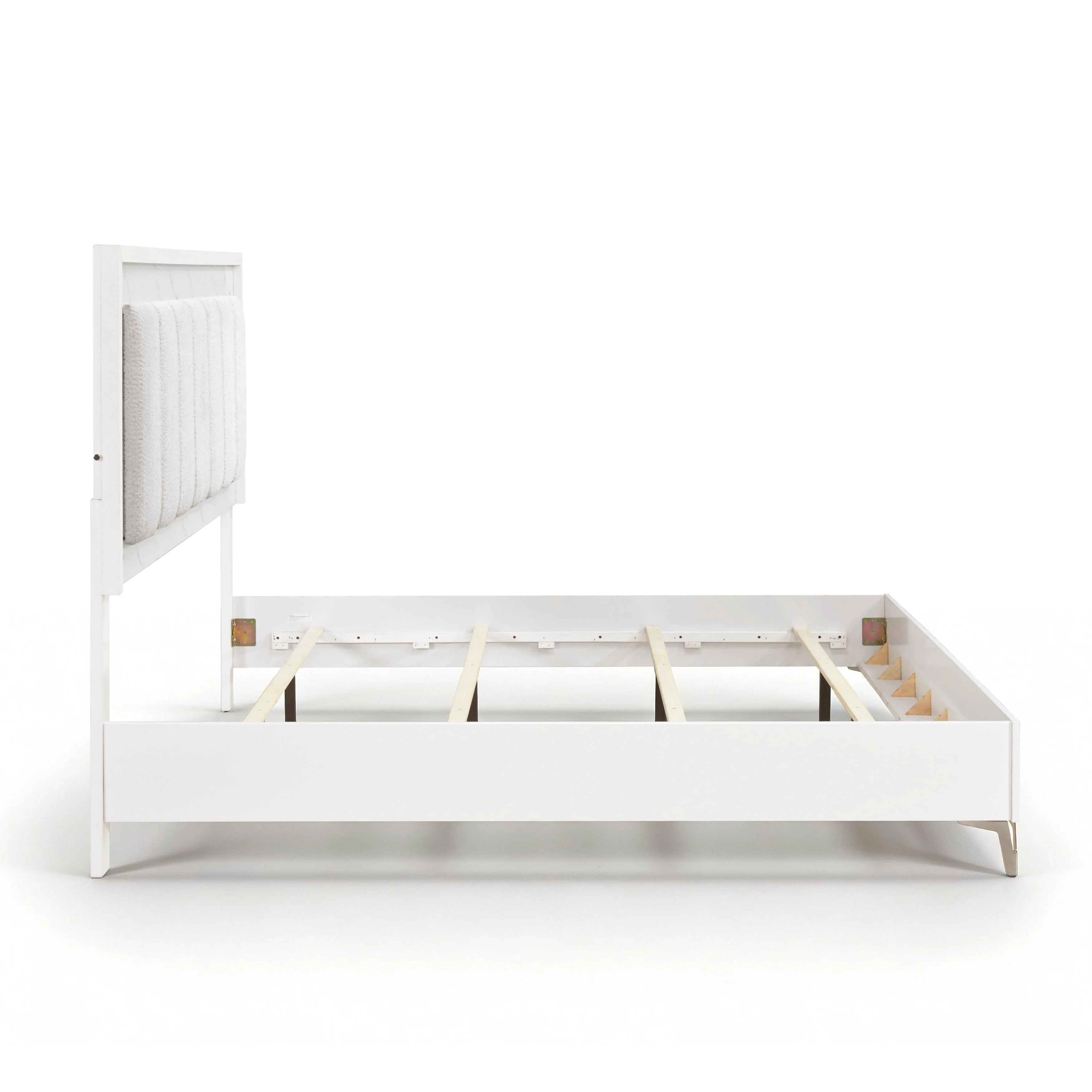 Ripple White California King Led Panel Bed - Image 6
