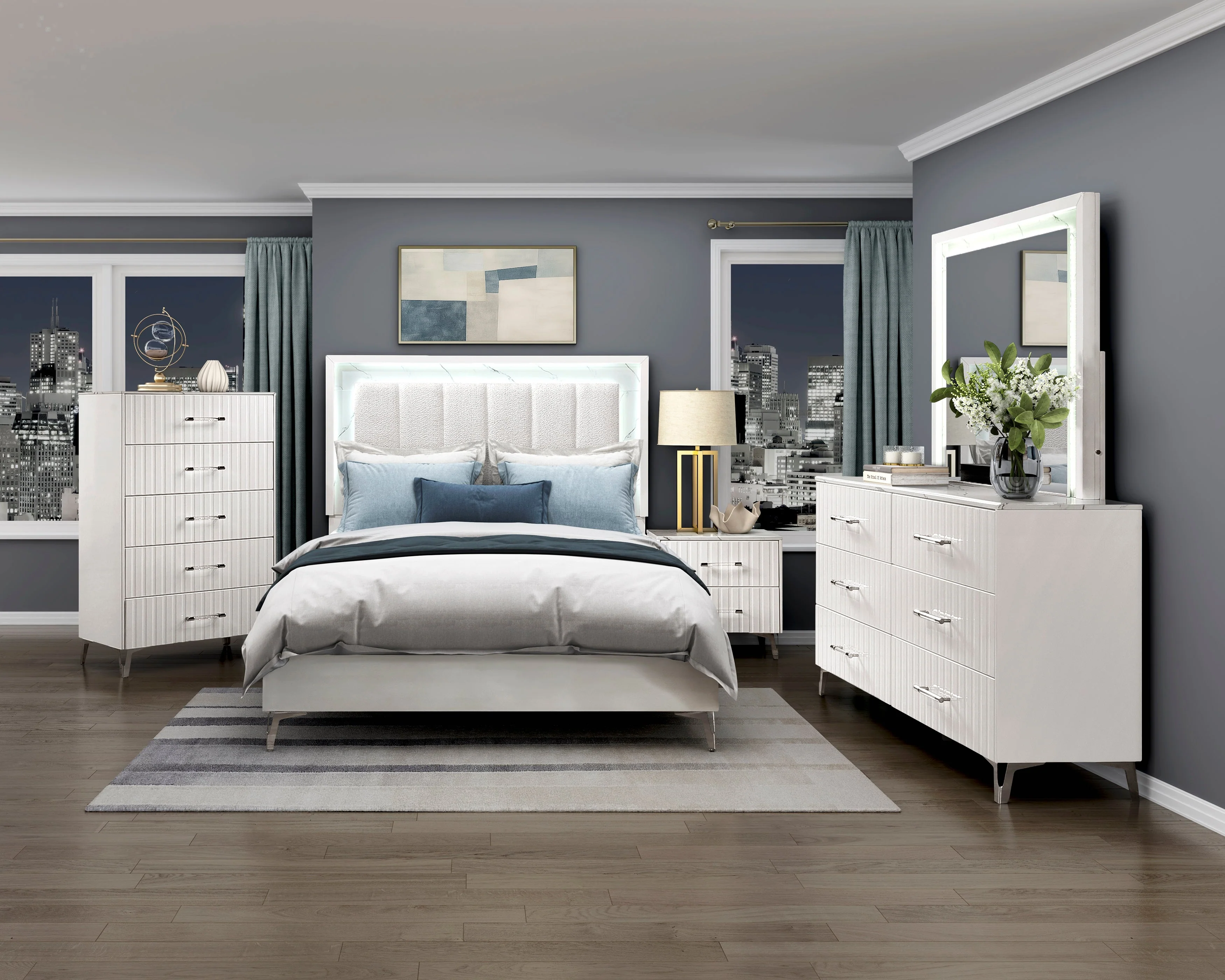 Ripple White Dresser - Image 5