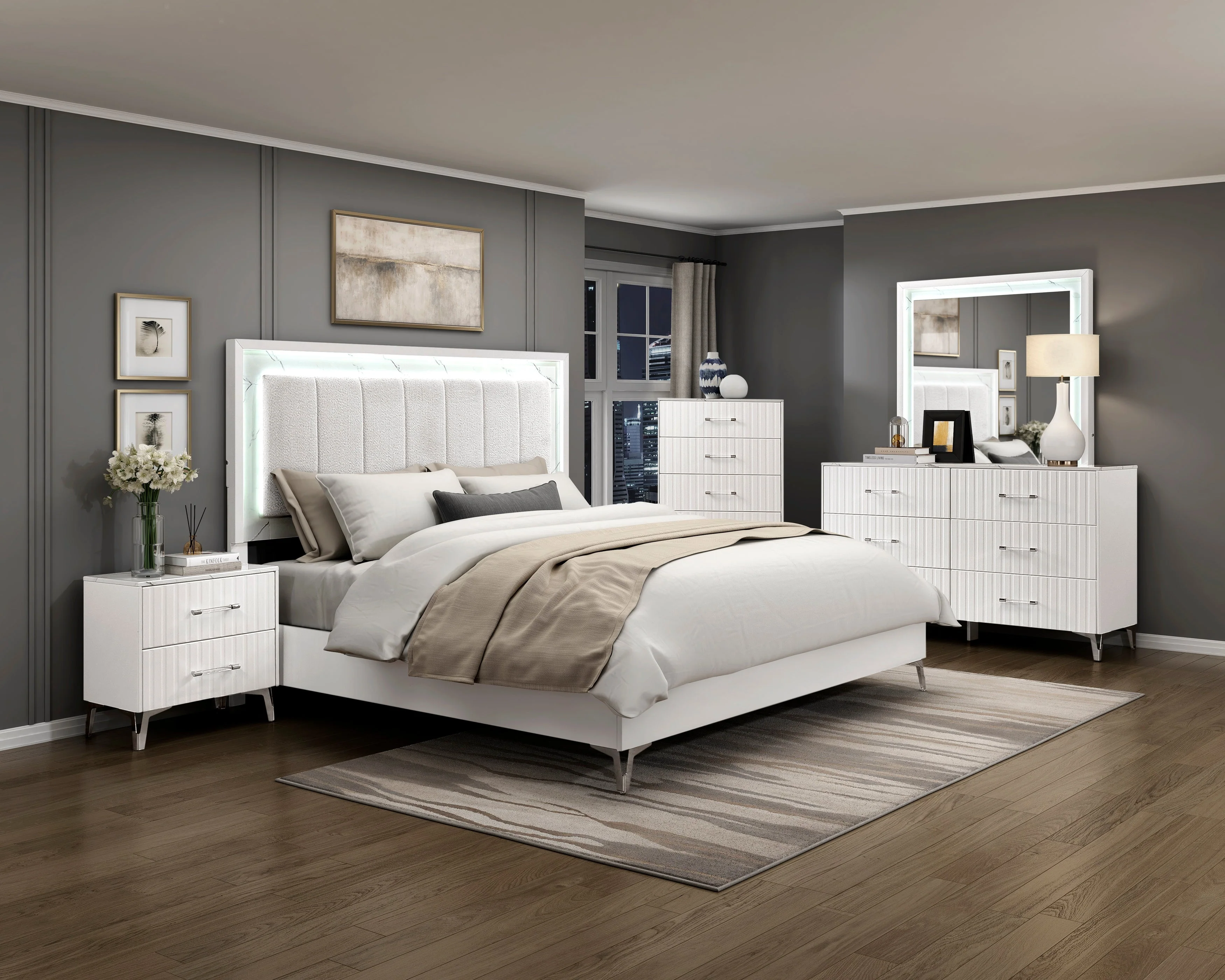 Ripple White Dresser - Image 7