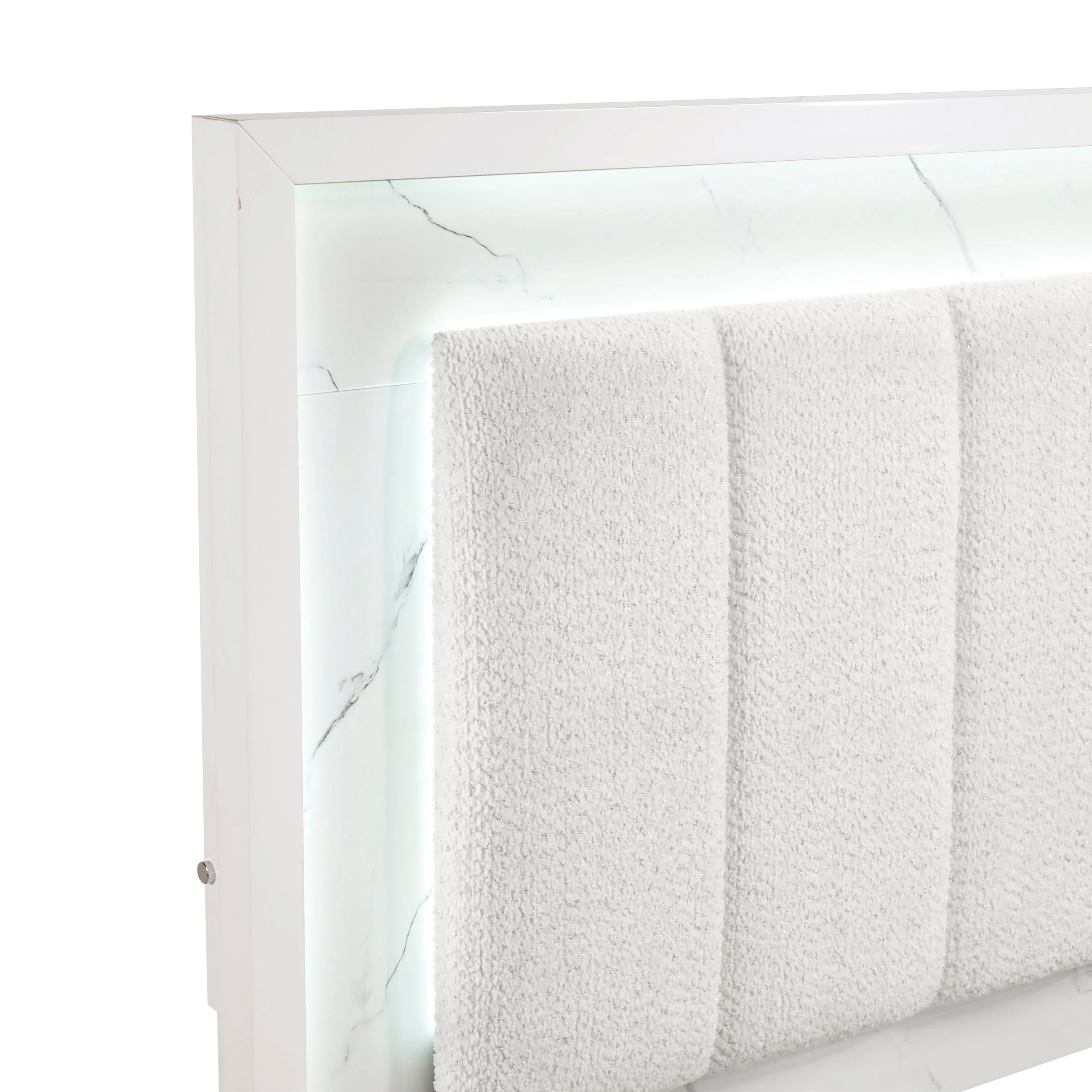 Ripple White Queen Bed - Image 11