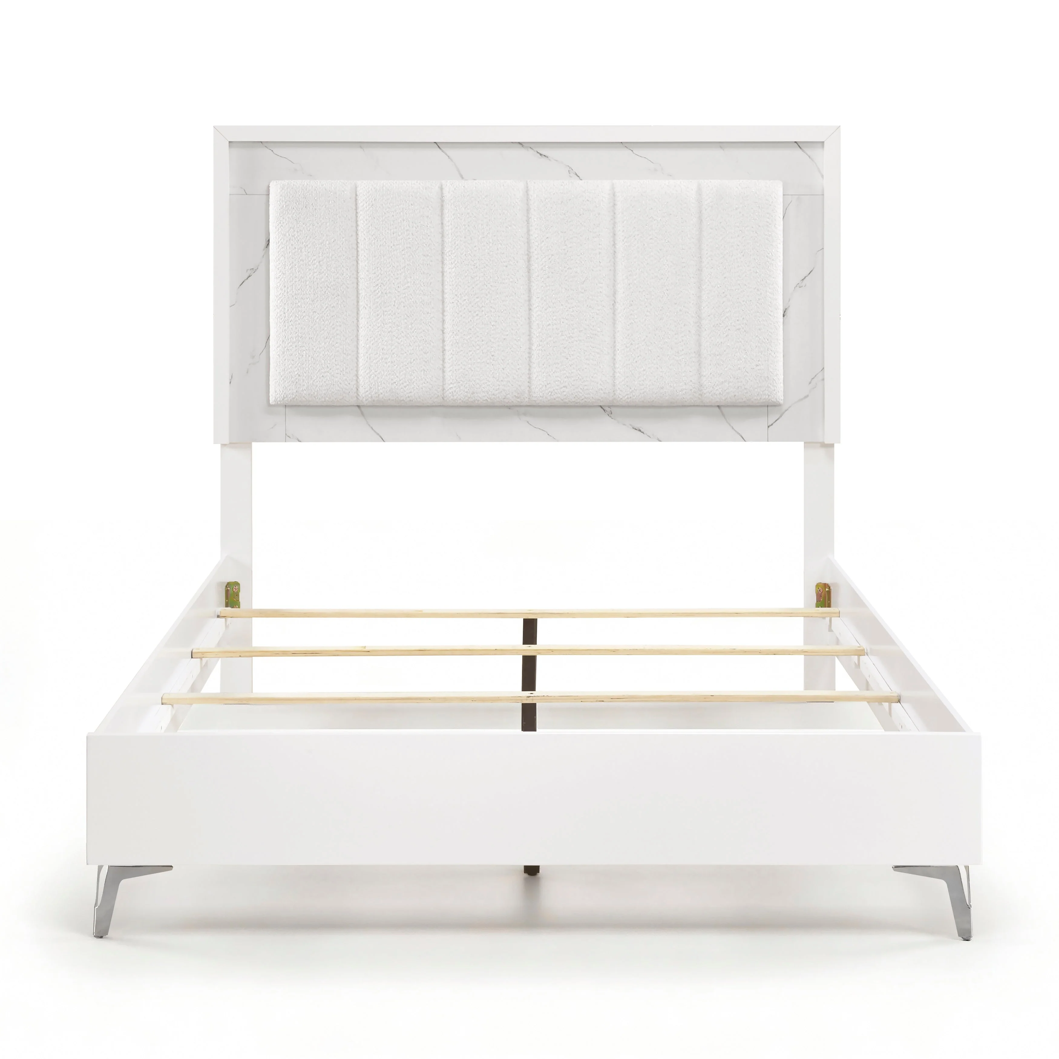 Ripple White Queen Bed - Image 2