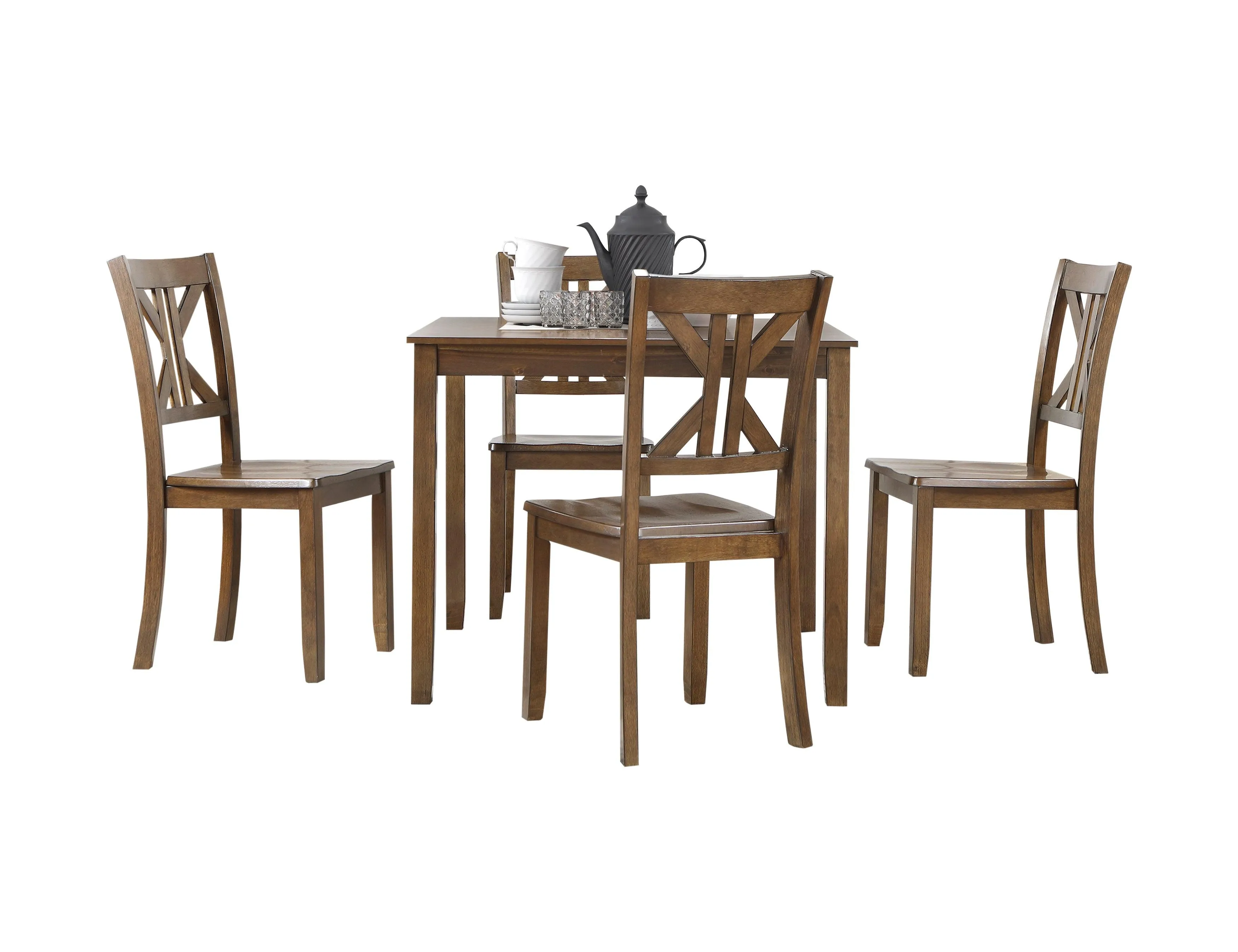 Rivera Charcoal Brown 5-Piece Pack Dinette Set - Image 2