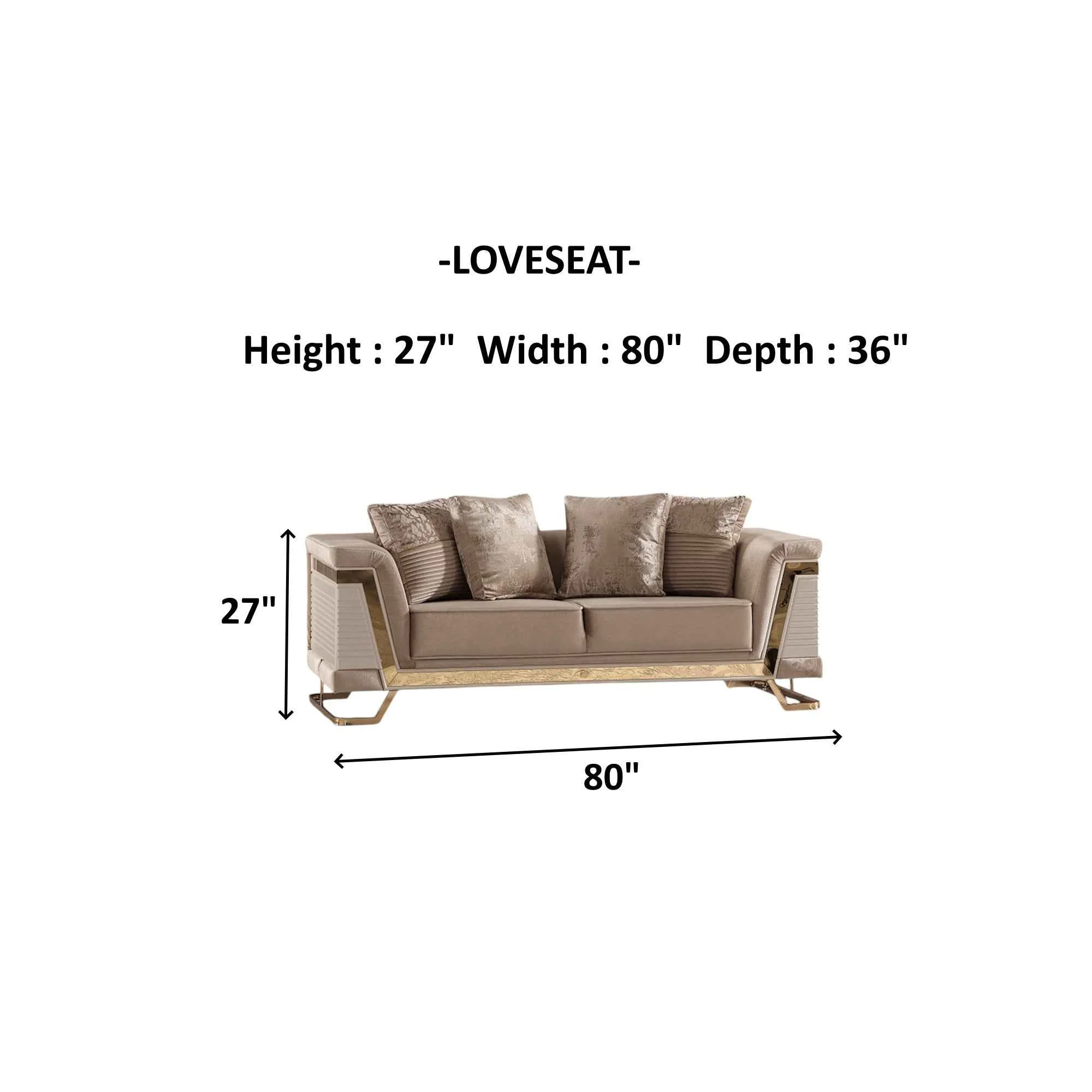 Rixos Beige Stationary Loveseat - Image 4