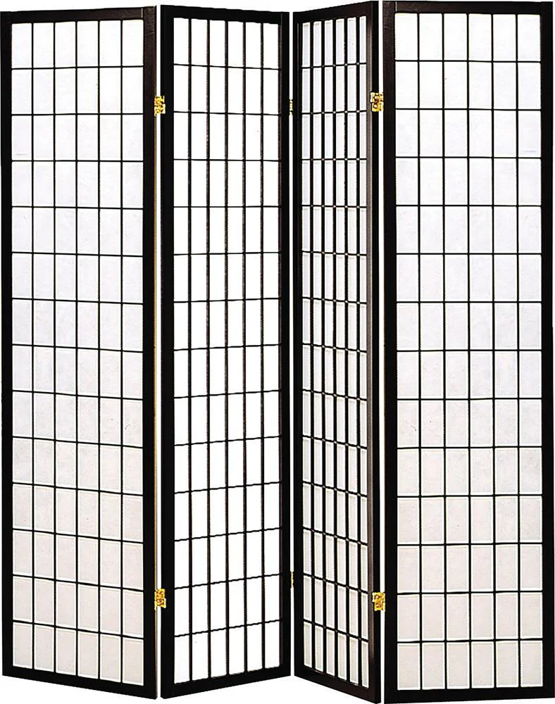 Roberto Black/White 4-Panel Folding Screen - Image 2