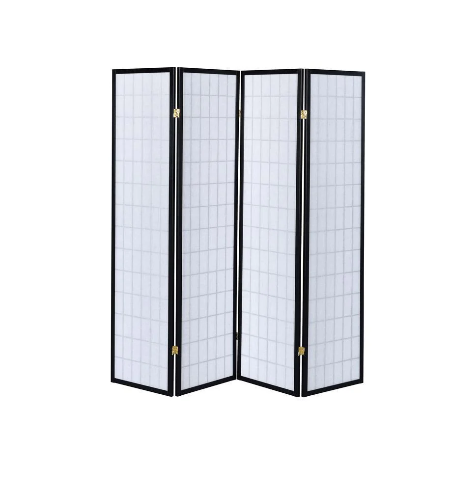 Roberto Black/White 4-Panel Folding Screen - Image 3