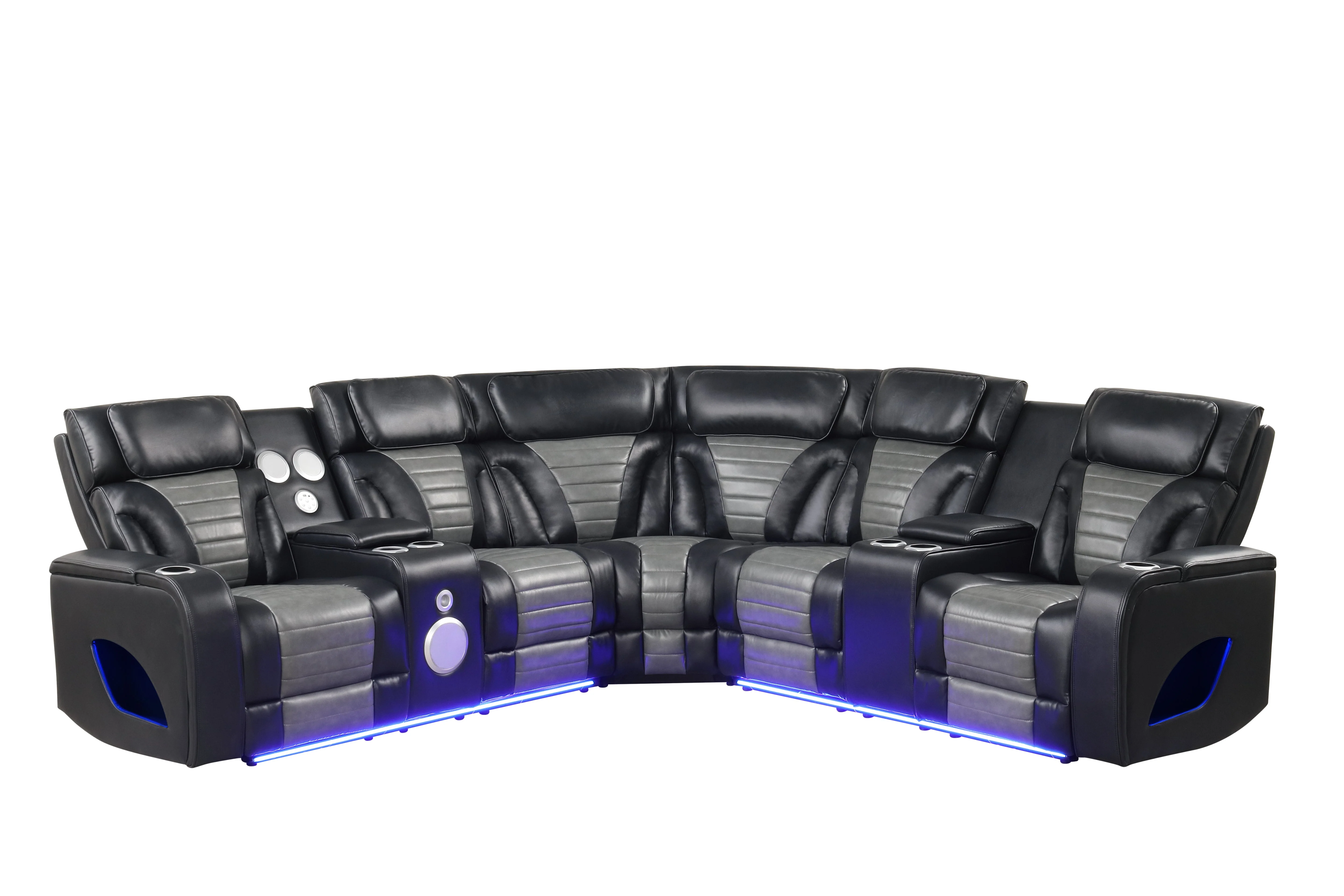 Robin Black Leather Power Reclining Sectional [Special Price] - Image 5
