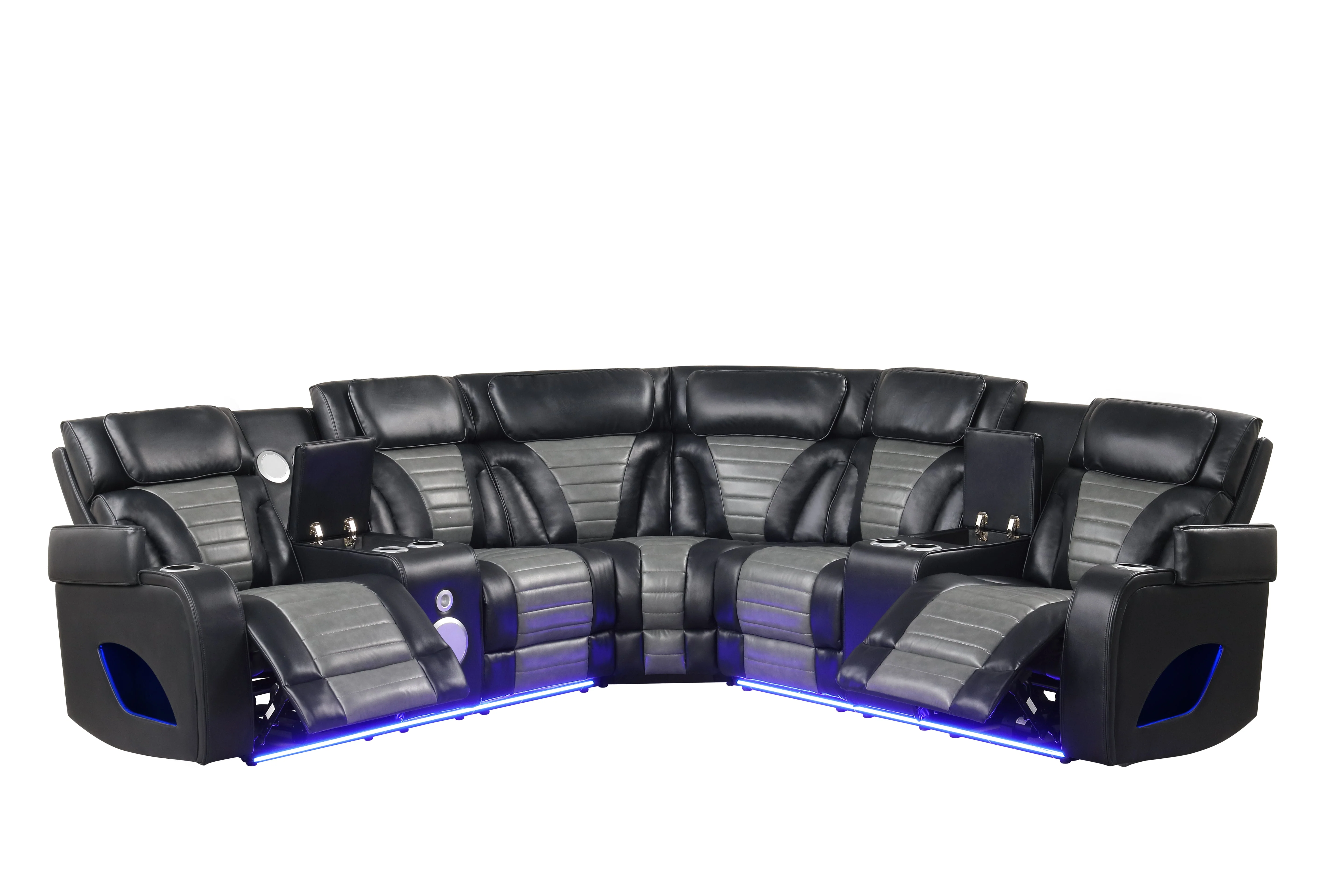 Robin Black Leather Power Reclining Sectional [Special Price] - Image 6