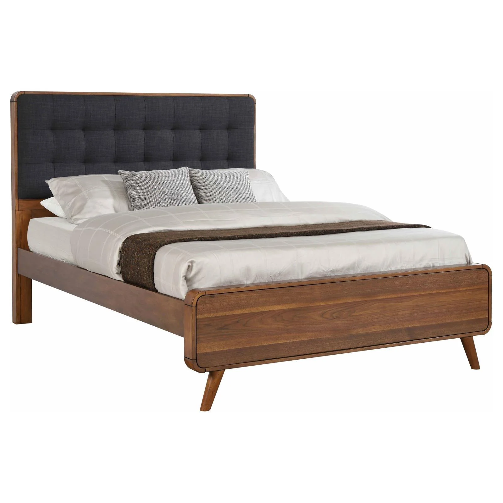 Robyn Dark Walnut Queen Bed with Upholstered Headboard - Image 2