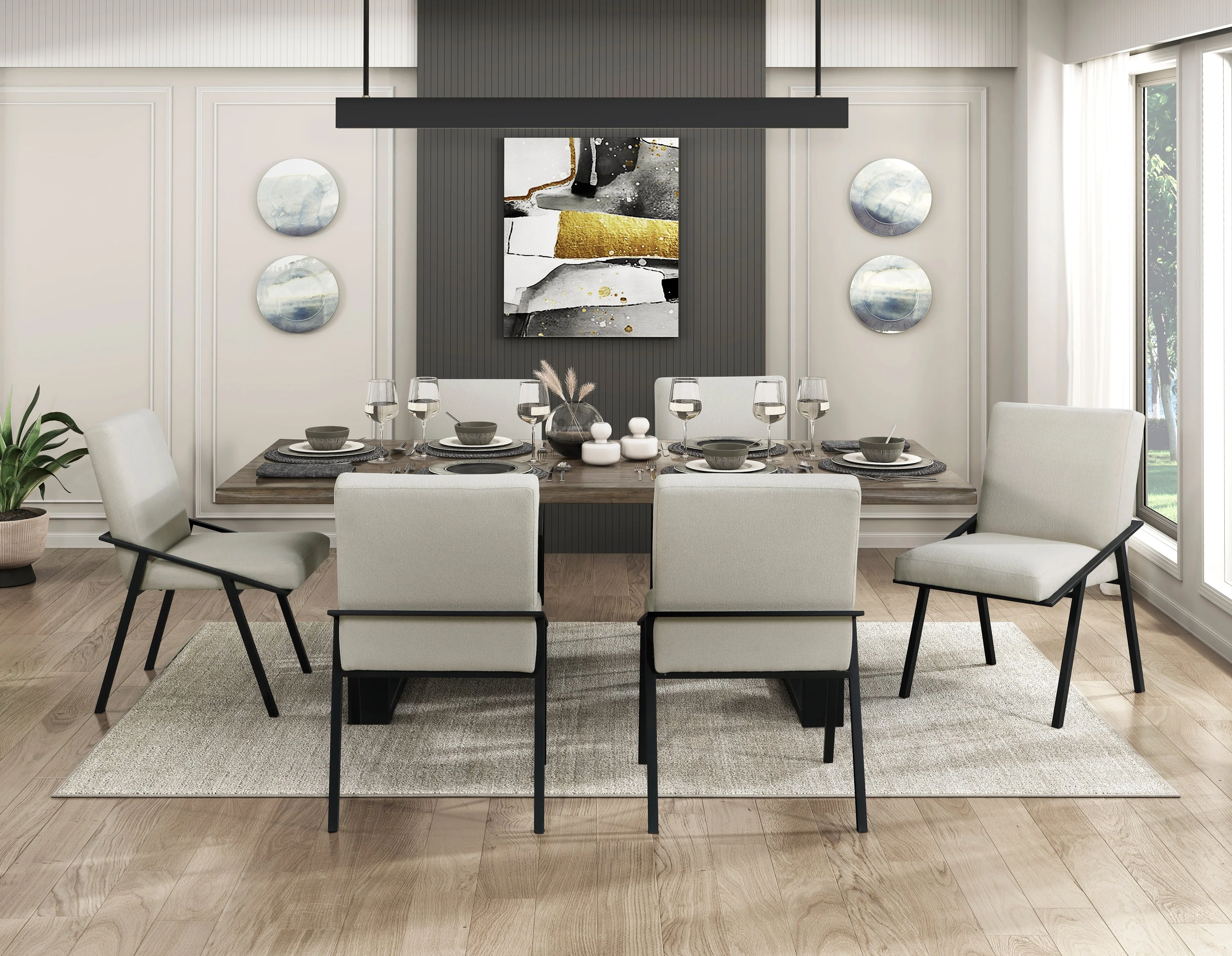 Rochelle Natural Oak Dining Table - Image 7