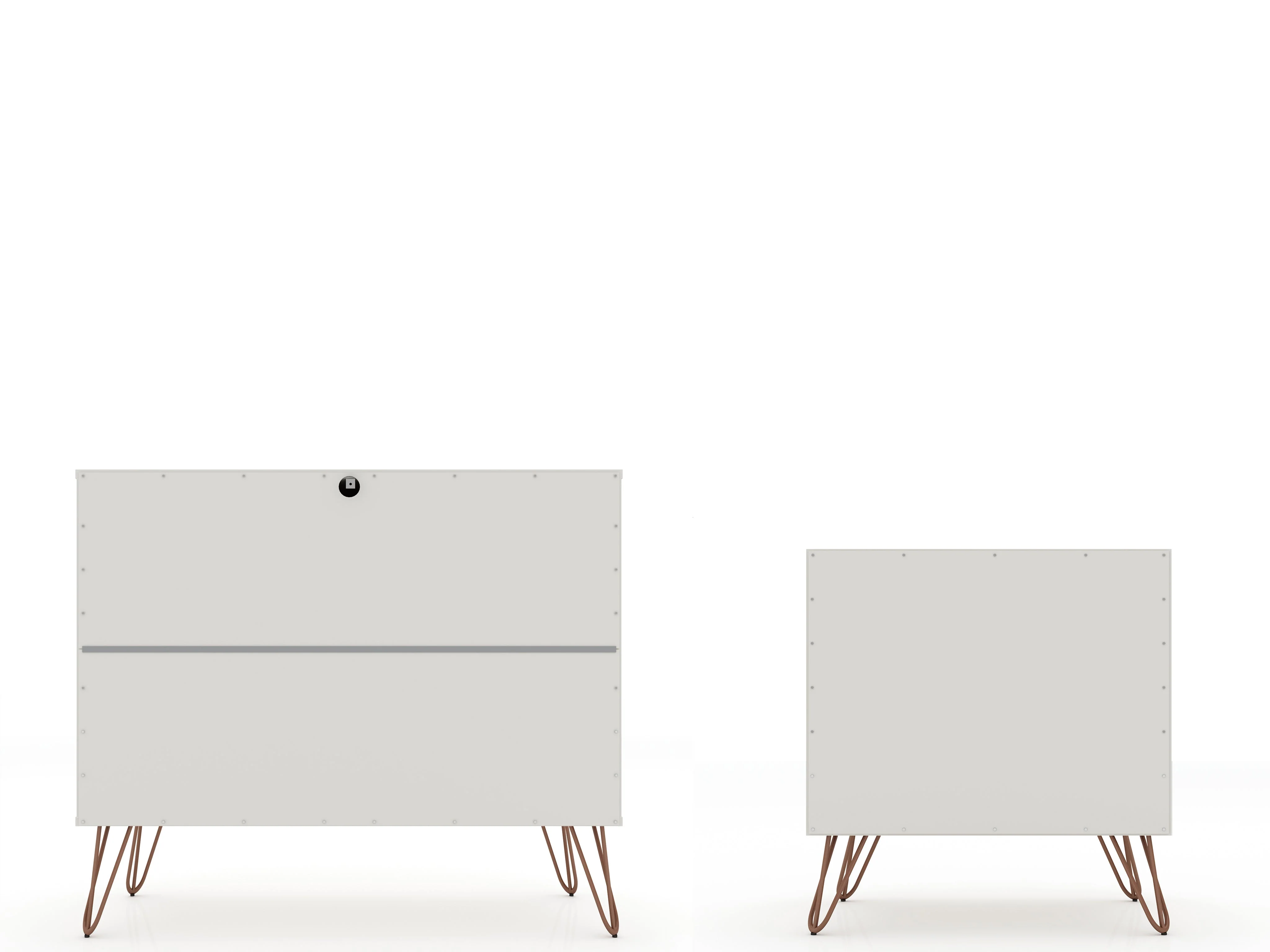 Rockefeller Dresser and Nightstand Set in Off White and Nature - Image 6
