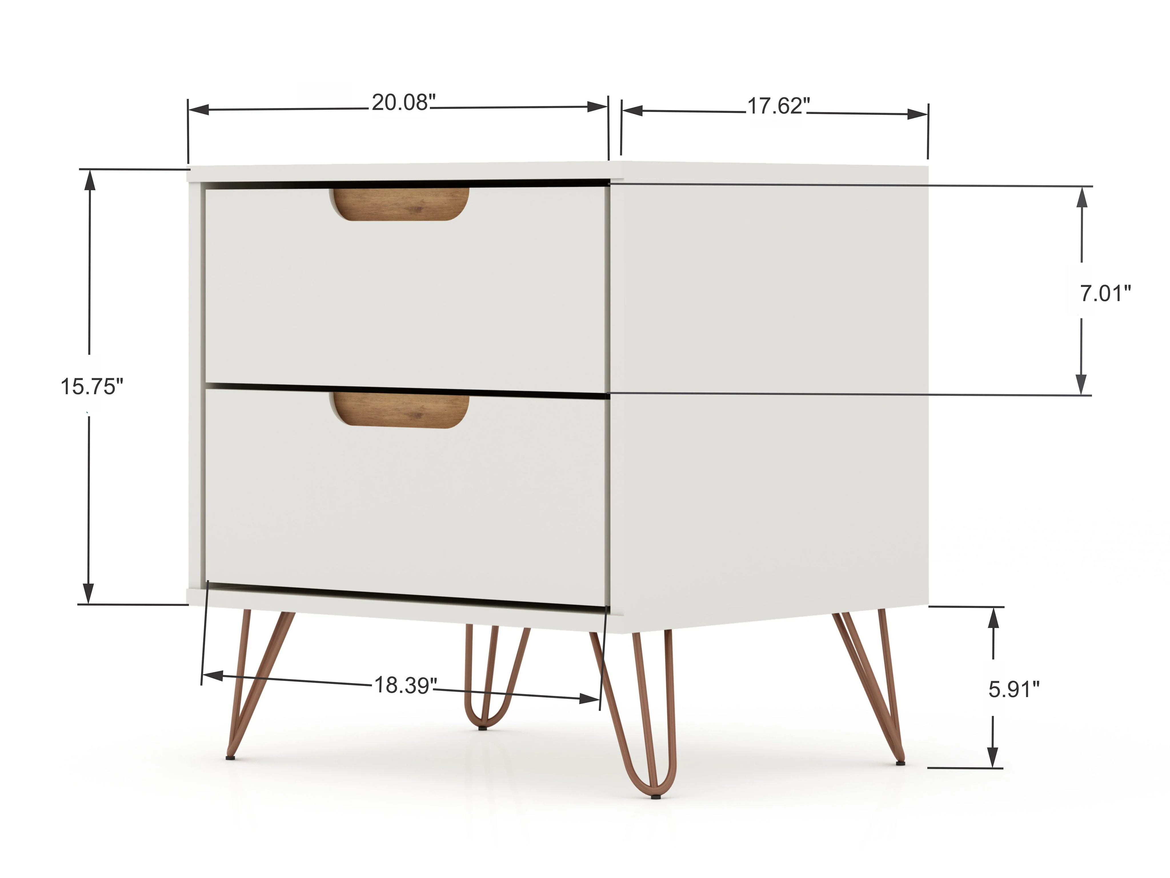 Rockefeller Dresser and Nightstand Set in Off White and Nature - Image 8