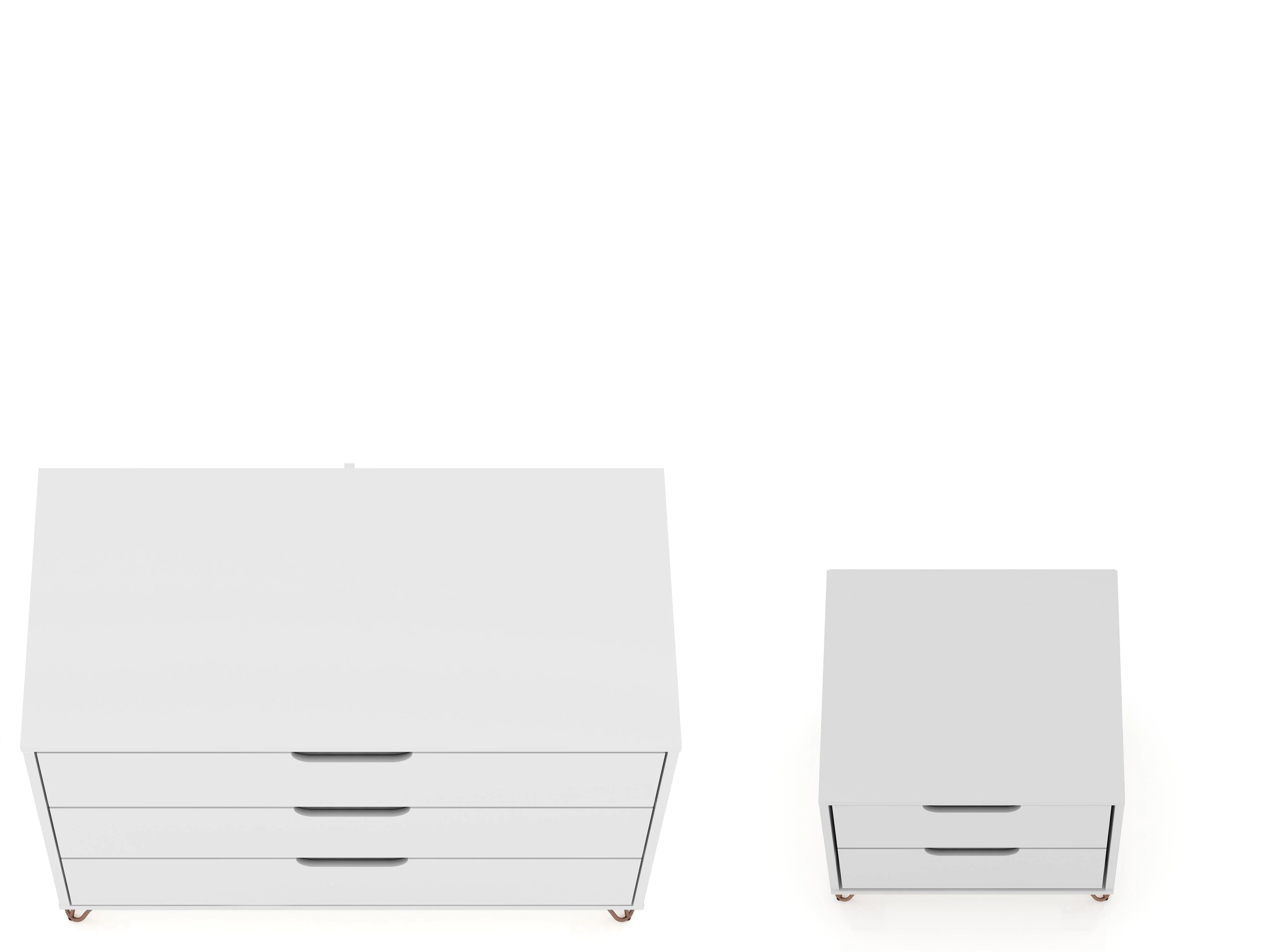 Rockefeller Dresser and Nightstand Set in White - Image 6