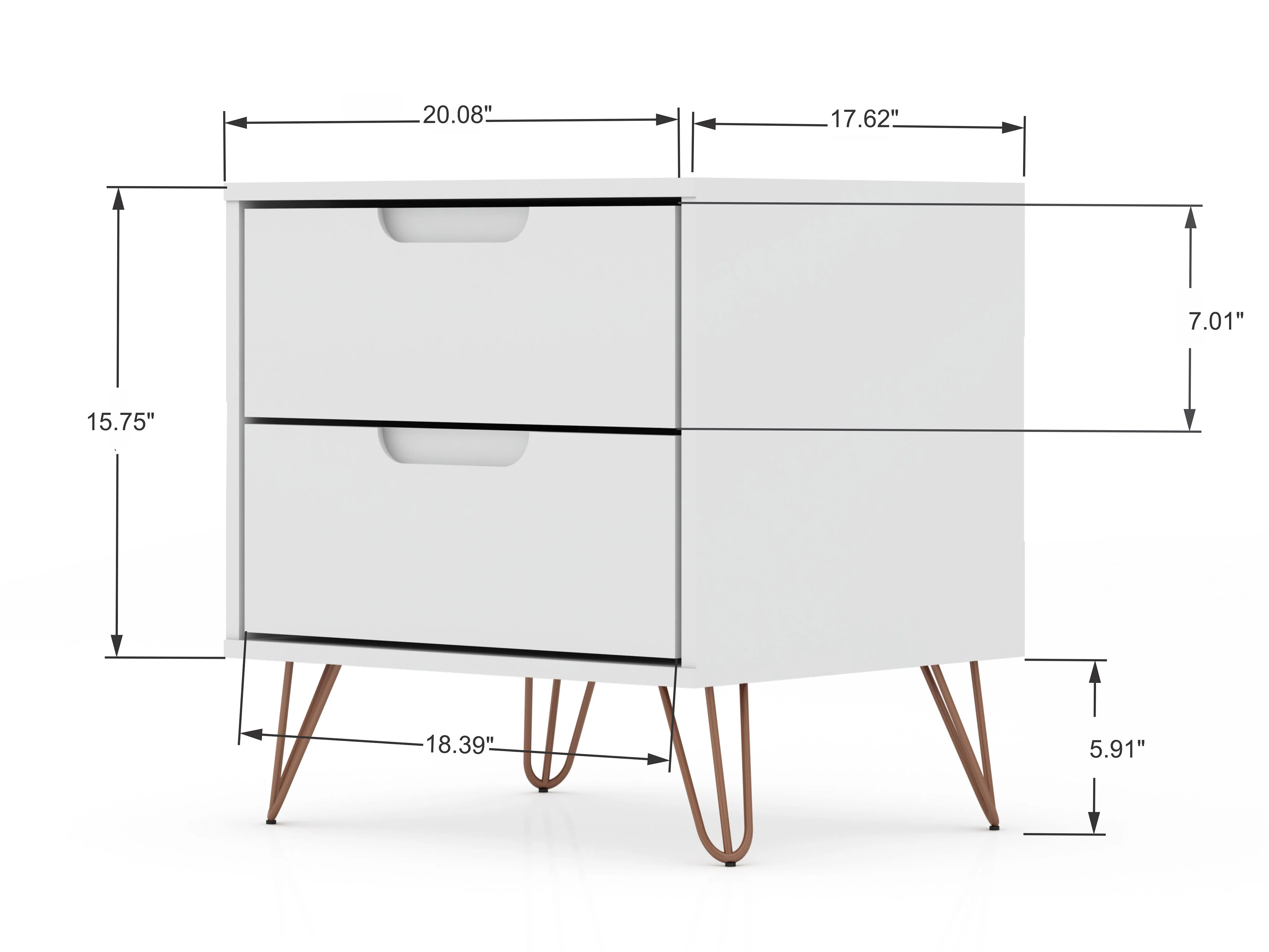 Rockefeller Dresser and Nightstand Set in White - Image 8