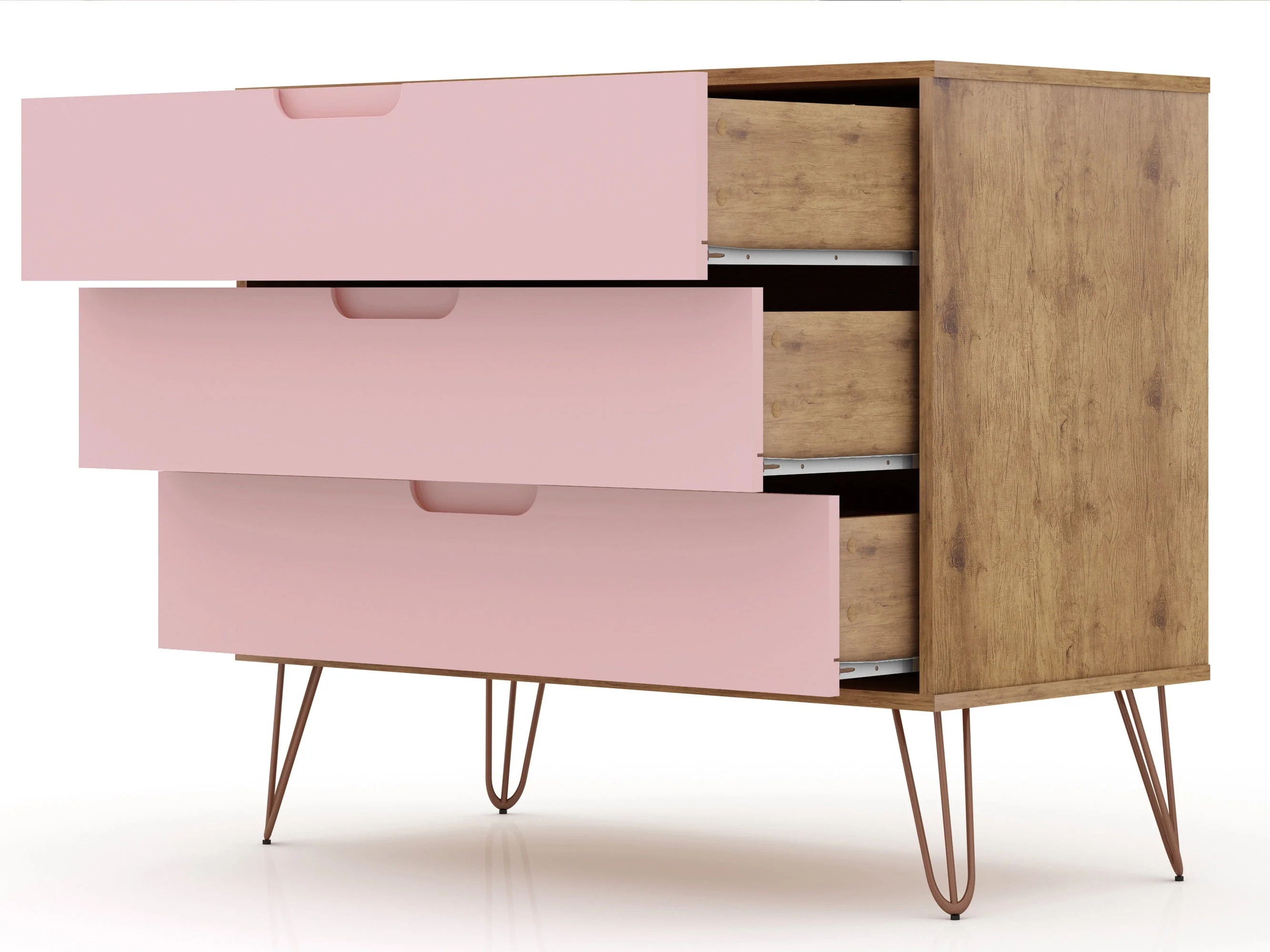 Rockefeller Dresser in Nature and Rose Pink (set of 2) - Image 5