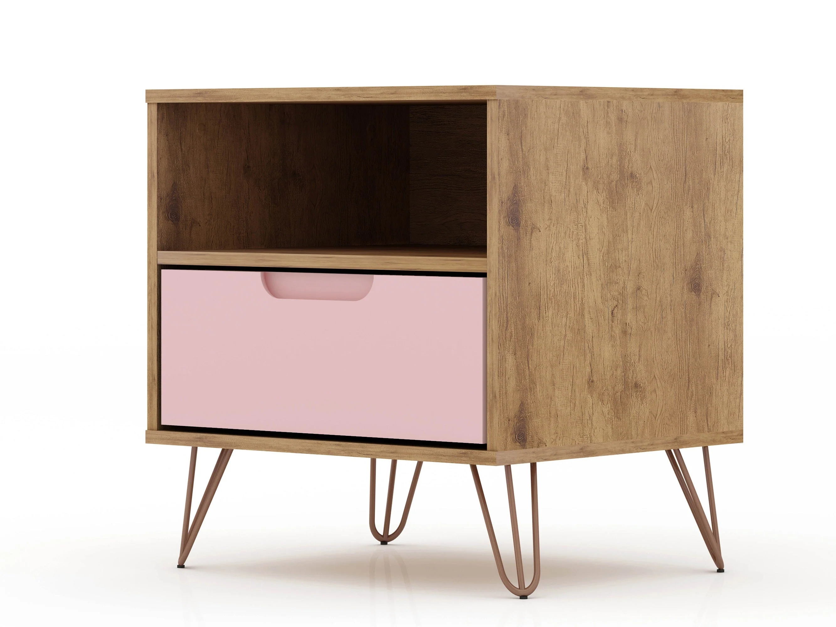 Rockefeller Nightstand 1.0 in Nature and Rose Pink (set of 2) - Image 10