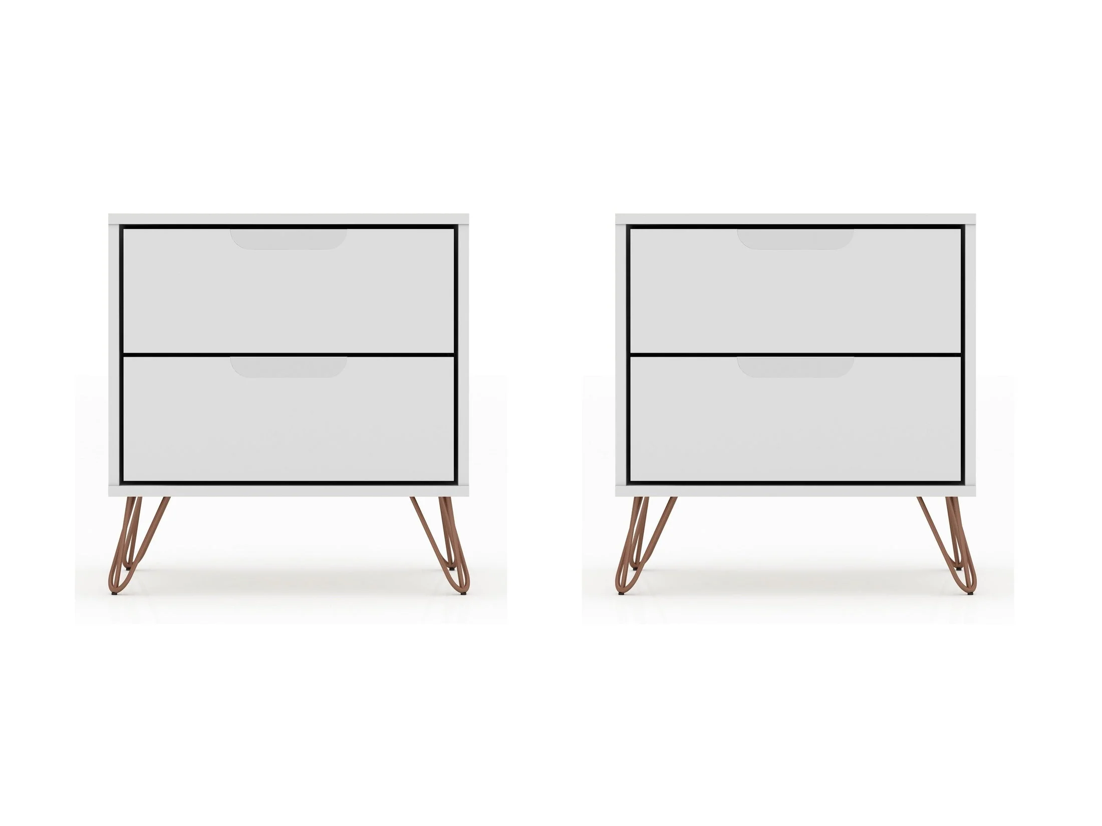 Rockefeller Nightstand 2.0 in White (set of 2)
