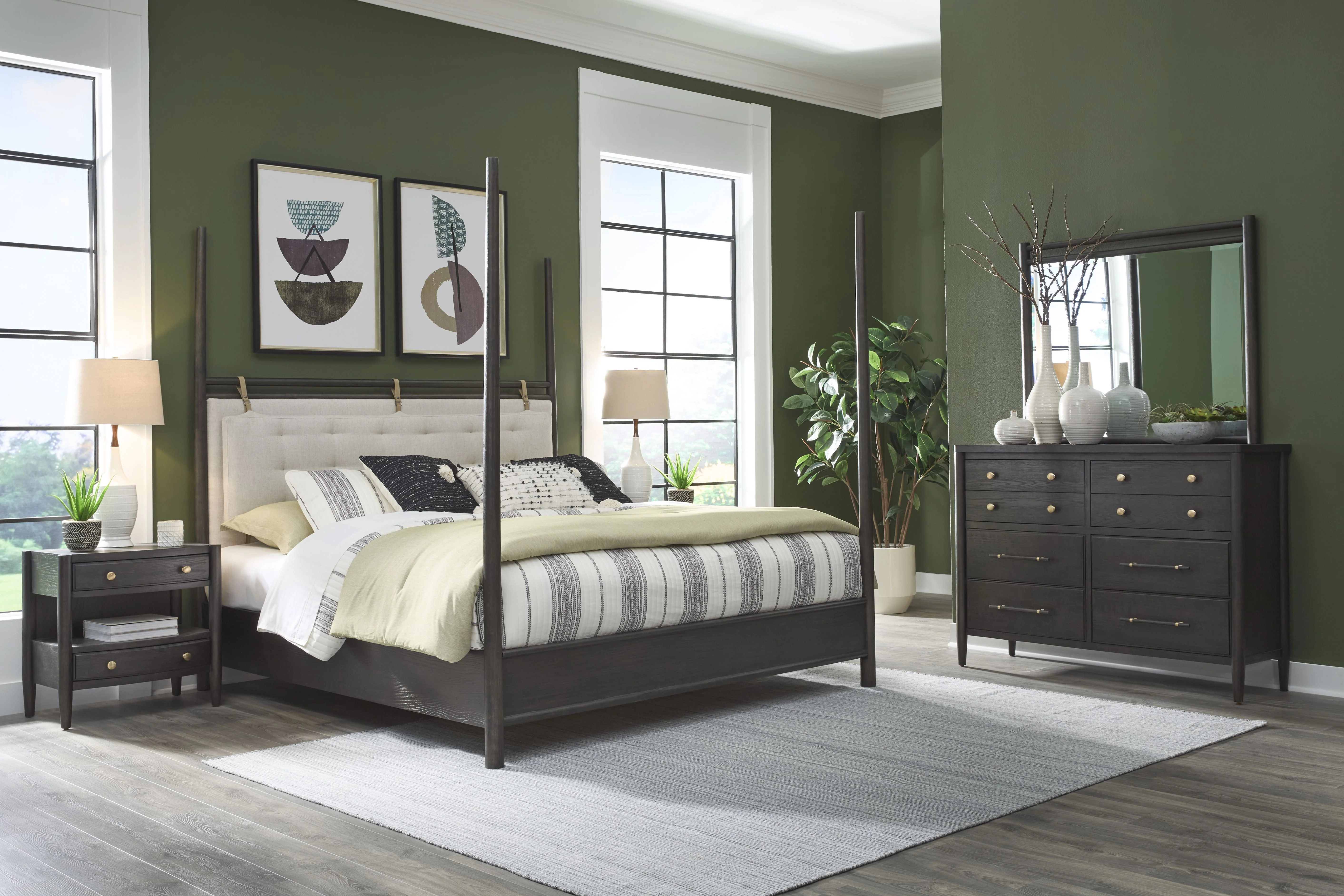 Rockport Two Drawer One Shelf Oak Wood Nightstand in Yin - Image 2