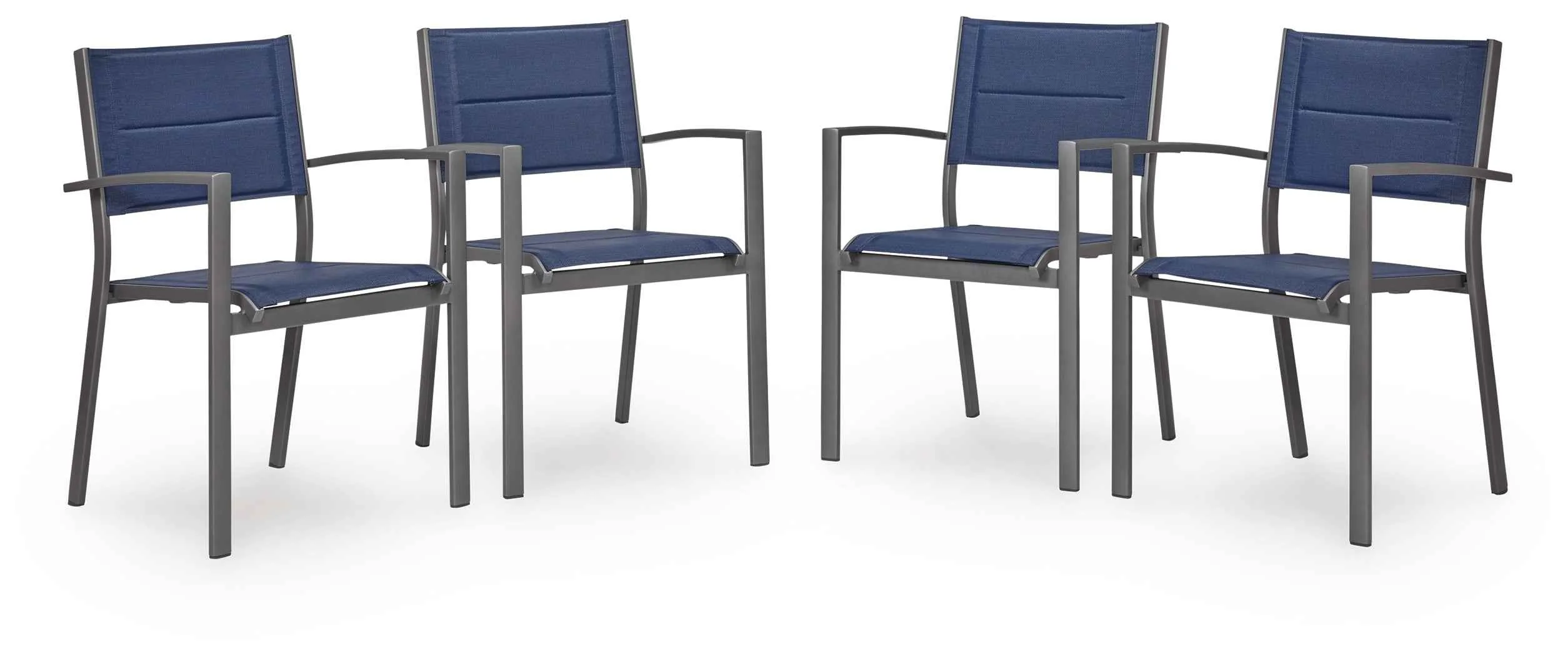 Rocky Creek Blue/Gray Outdoor Sling Arm Chair (Set of 4) - Image 2