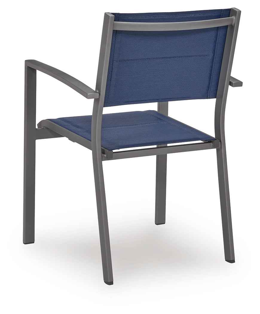Rocky Creek Blue/Gray Outdoor Sling Arm Chair (Set of 4) - Image 4