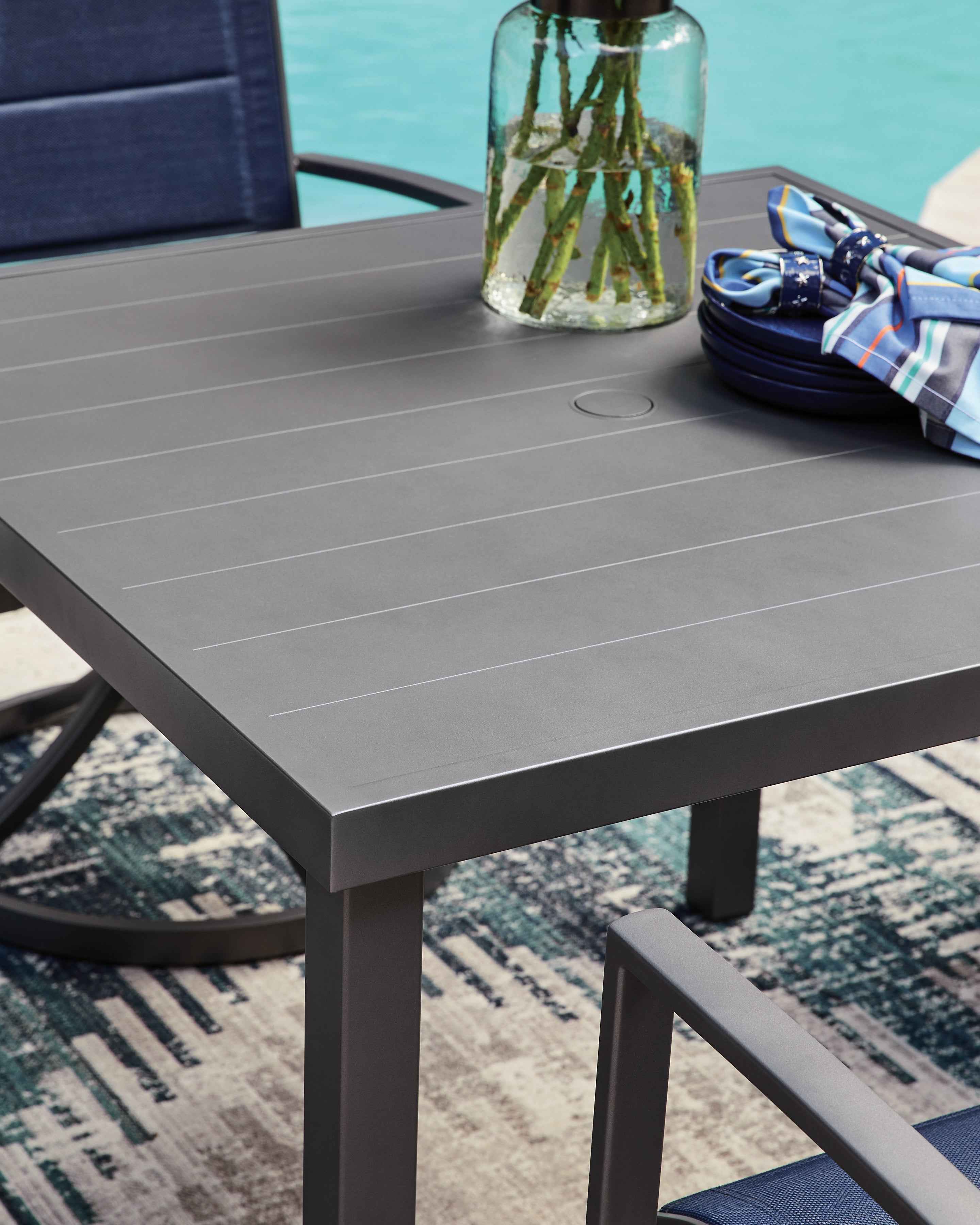 Rocky Creek Gray Outdoor Dining Table and 4 Chairs - Image 5