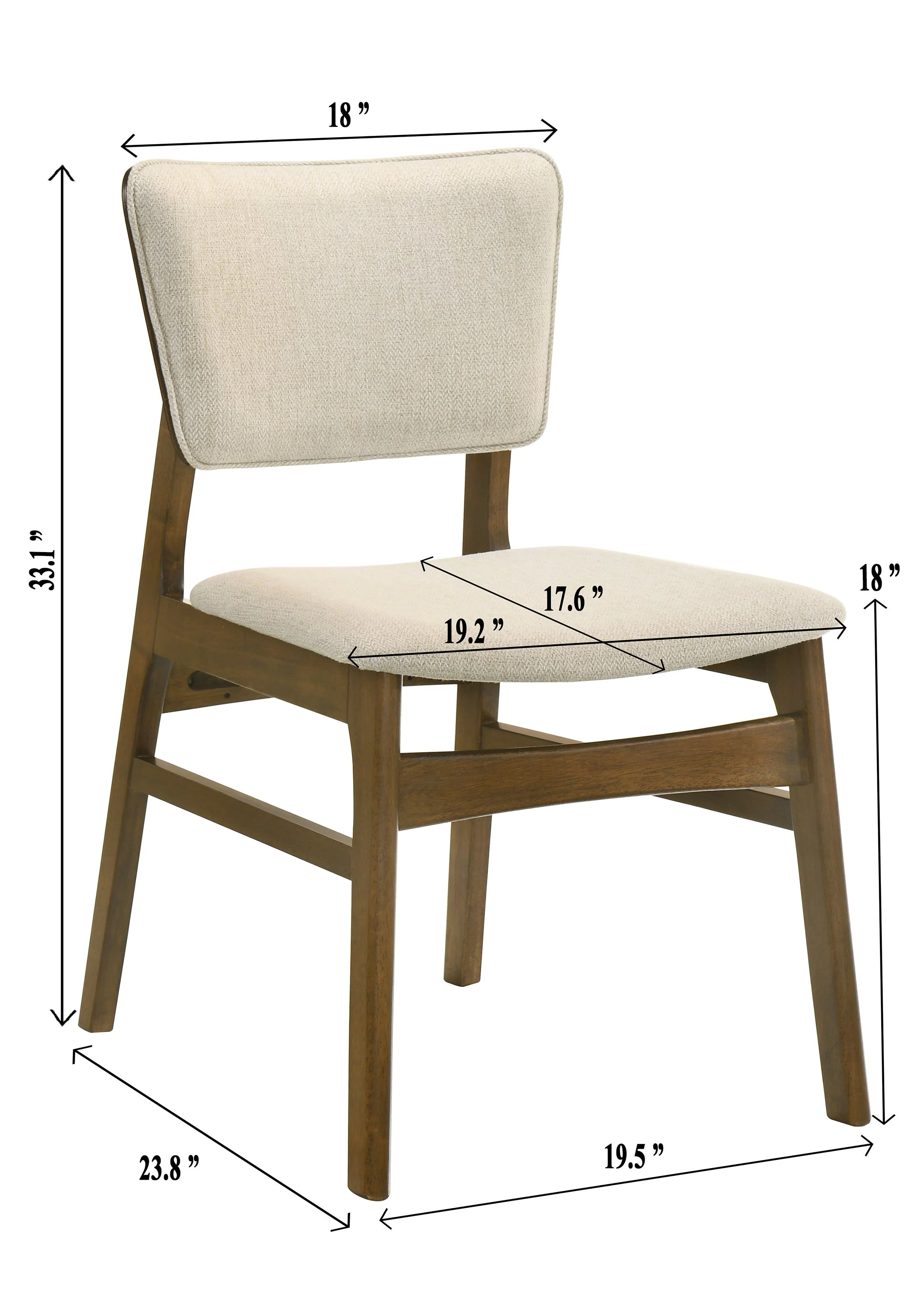 Rolstan Beige/Brown Dining Chair (Set of 2) - Image 4