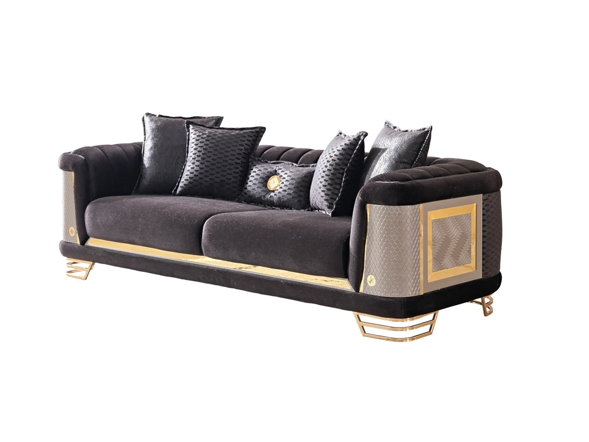 Romans Black 3-pieces (Sofa & Loveseat & Chair) Living Room Set - Image 7