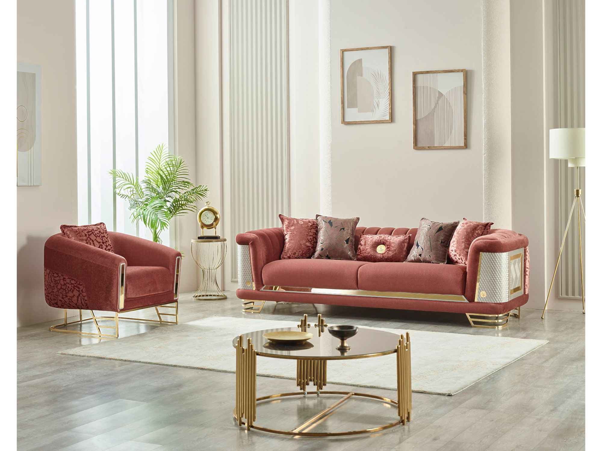 Romans Brick 3-pieces (Sofa & Loveseat & Chair) Living Room Set - Image 3